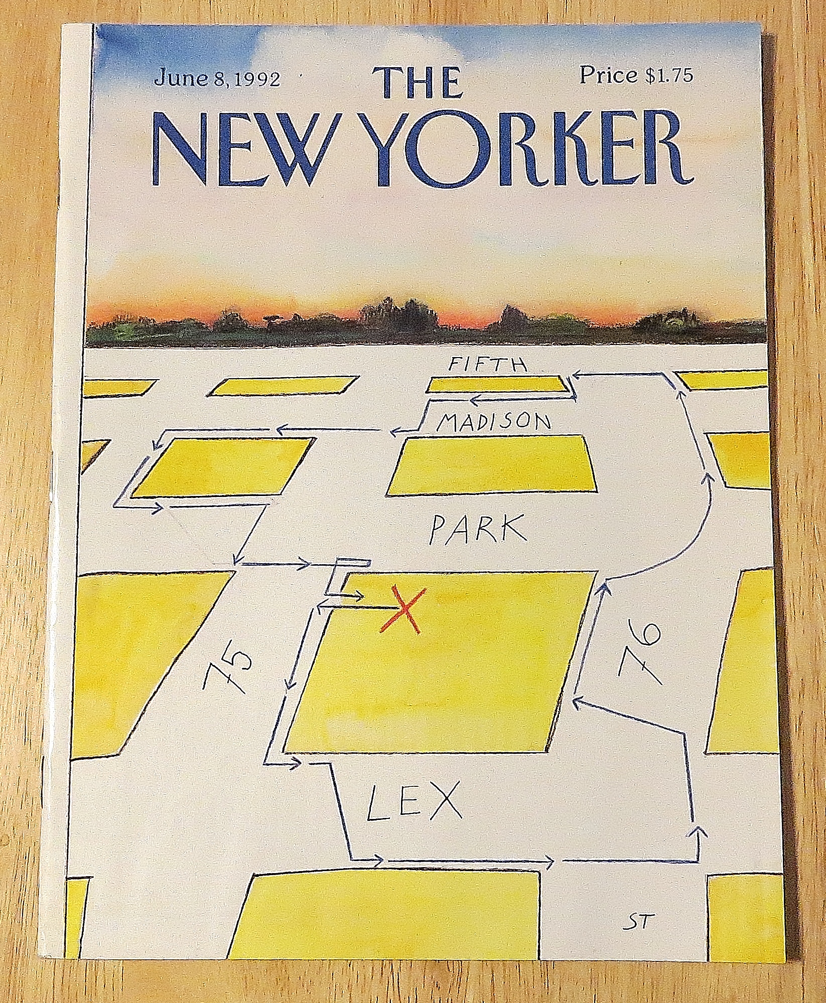 New Yorker Magazine June 8, 1992 Map W/ Directions