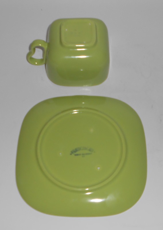VINTAGE Franciscan Pottery Tiempo Sprout Light Green Cup & Saucer Set