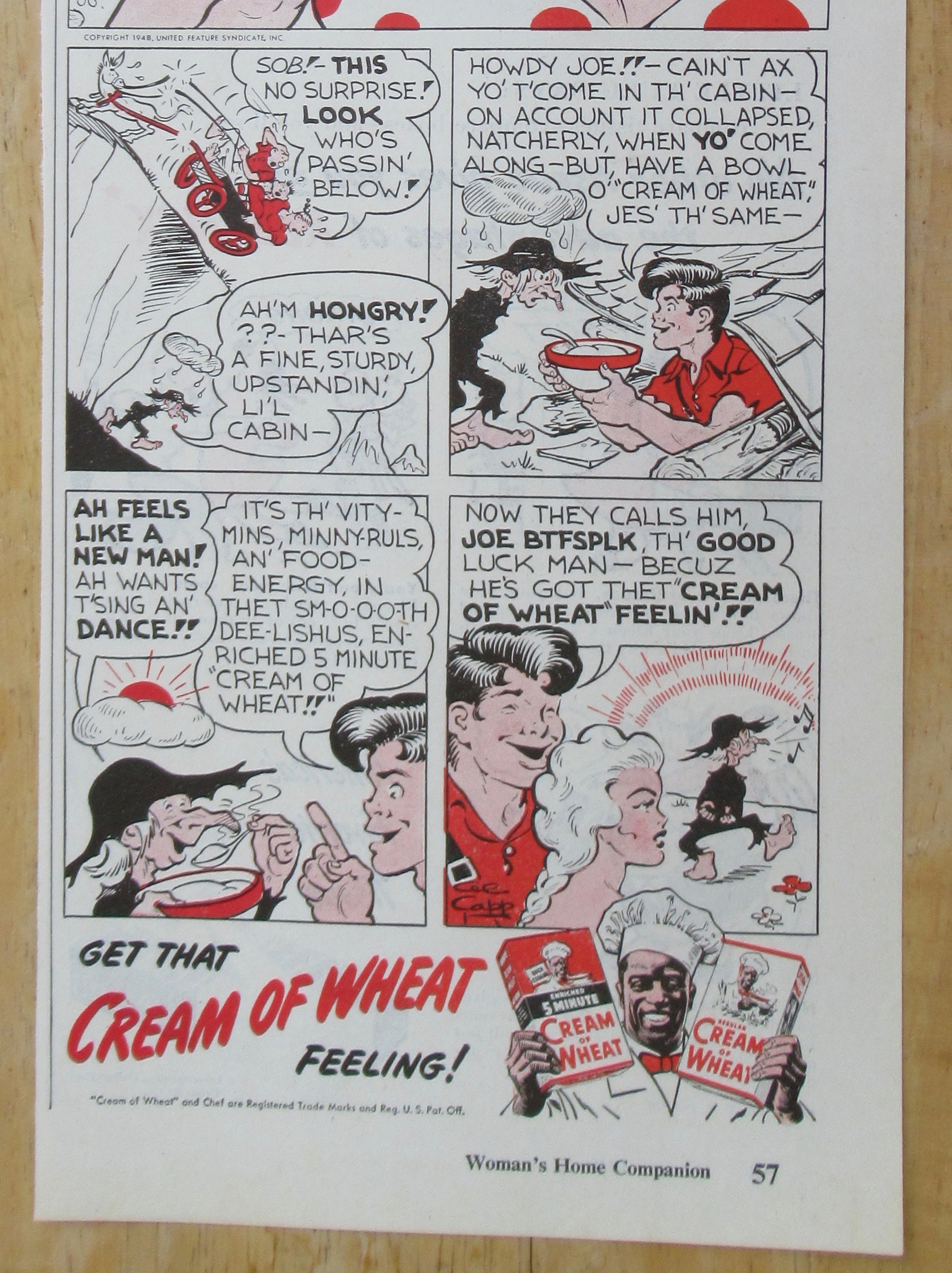 1948 Cream Of Wheat Cereal with Little Abner By Al Capp