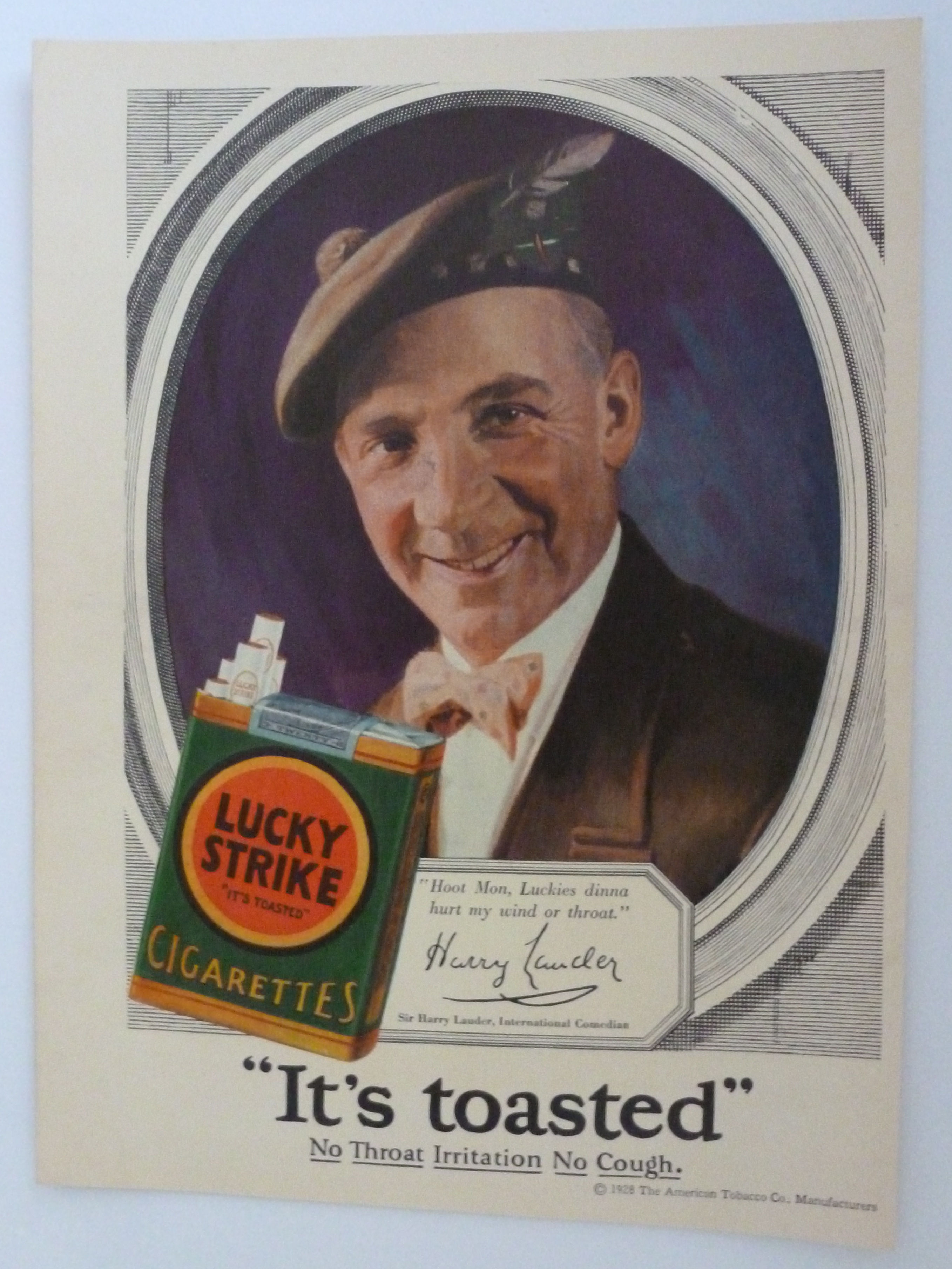 1928 Lucky Strike Cigarettes with Sir Harry Lauder