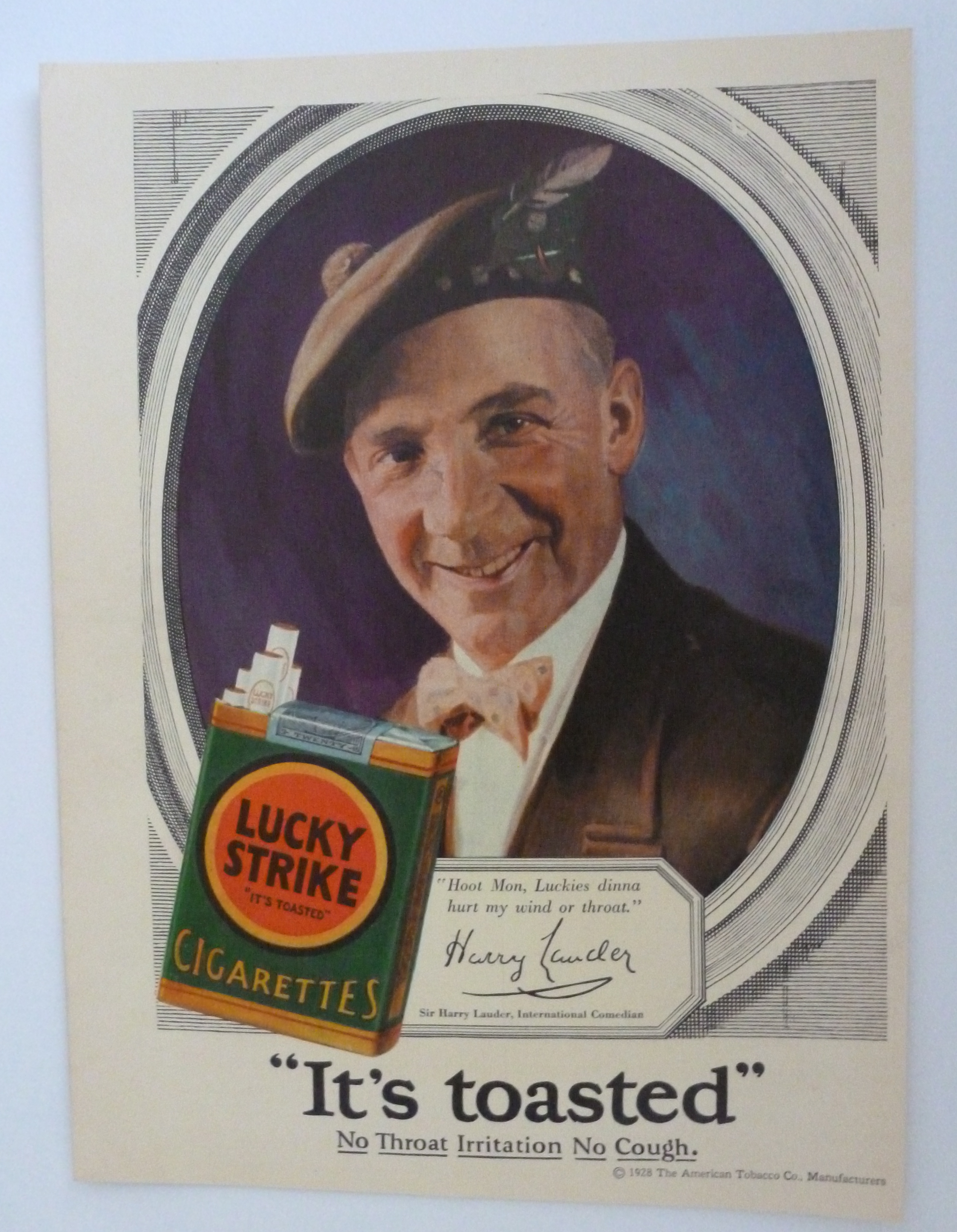 1928 Lucky Strike Cigarettes with Sir Harry Lauder