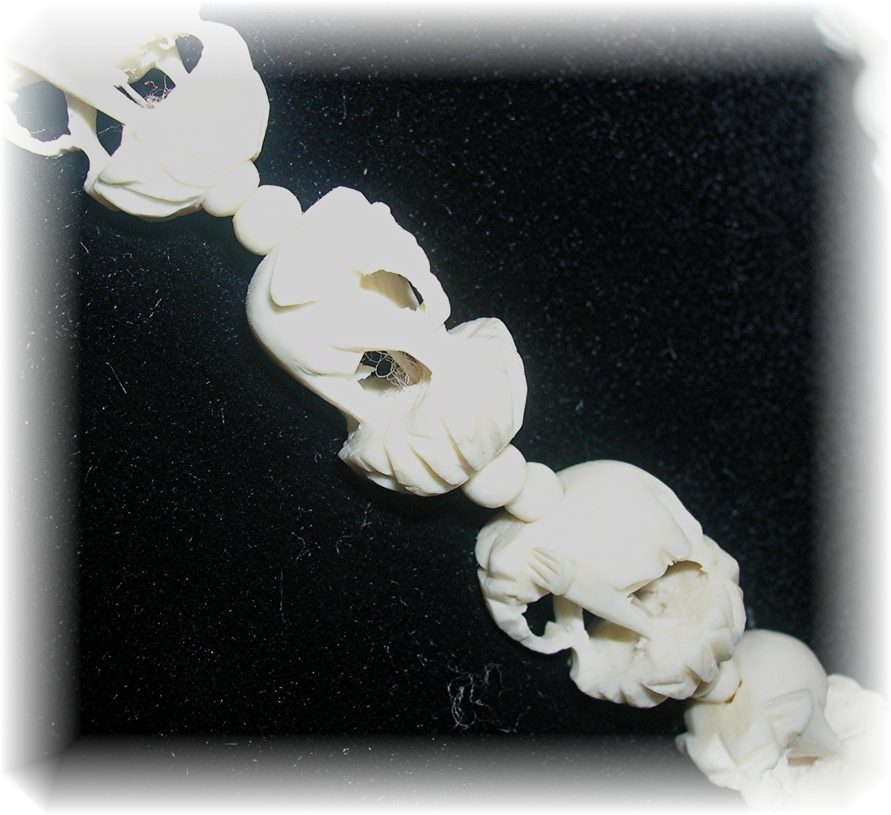 Bone Hand Carved 18 Inch Elephant Necklace