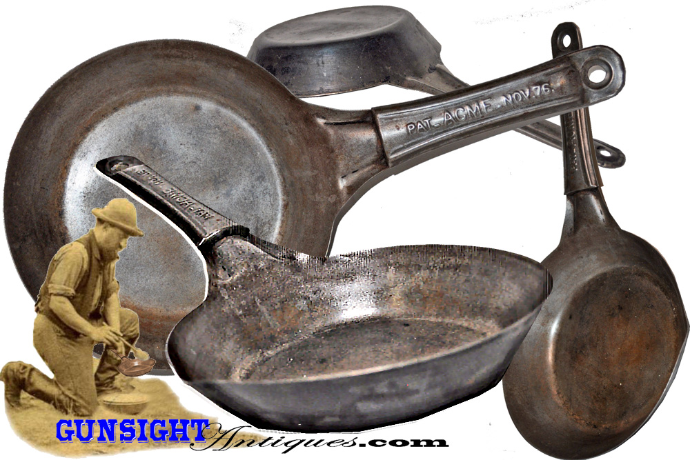 light weight / travel size - Pat. Nov. 1876 - Sheet Iron FRY PAN