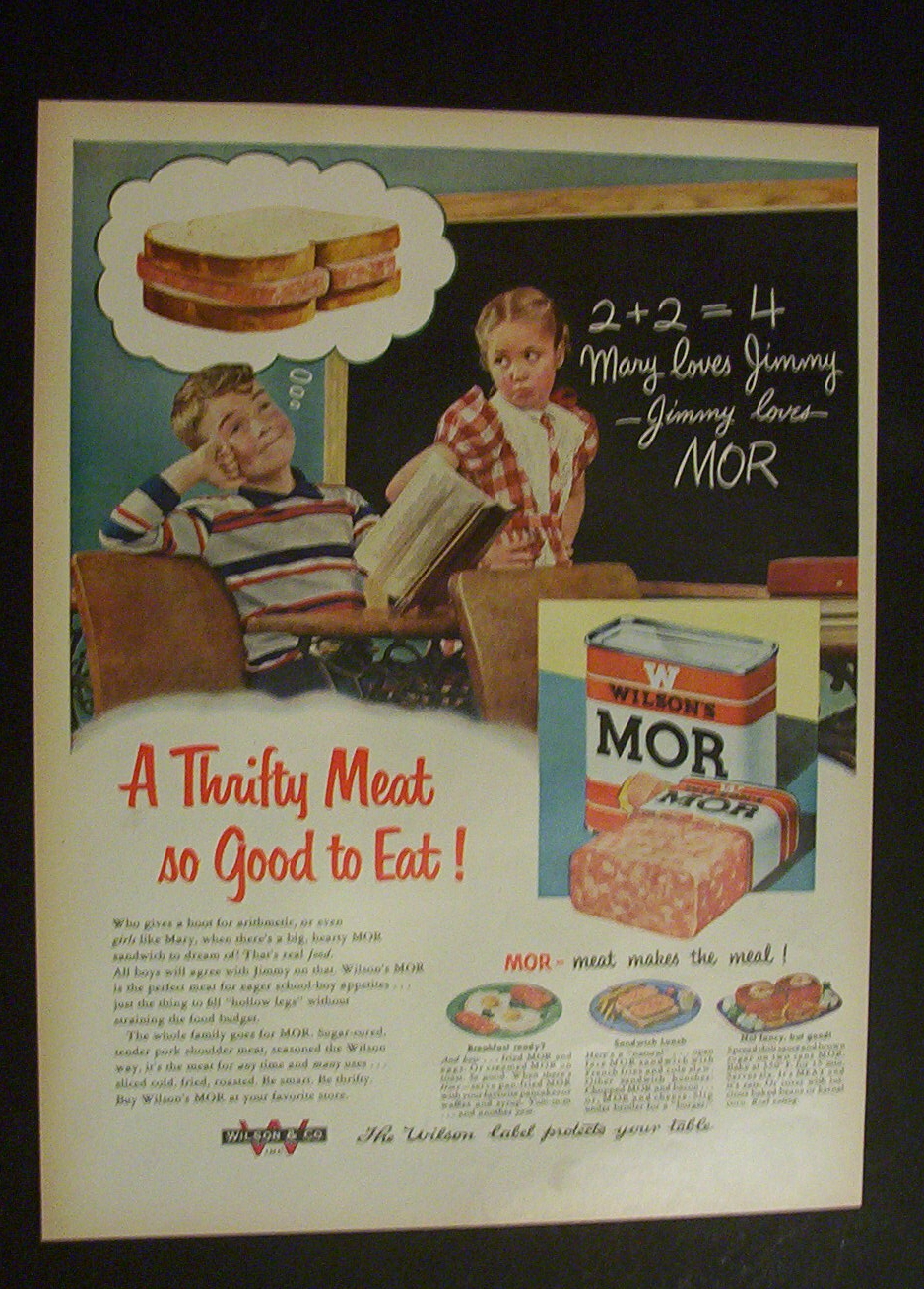 1951 Dual Ad:   Wilson's  Mor  &  Texaco