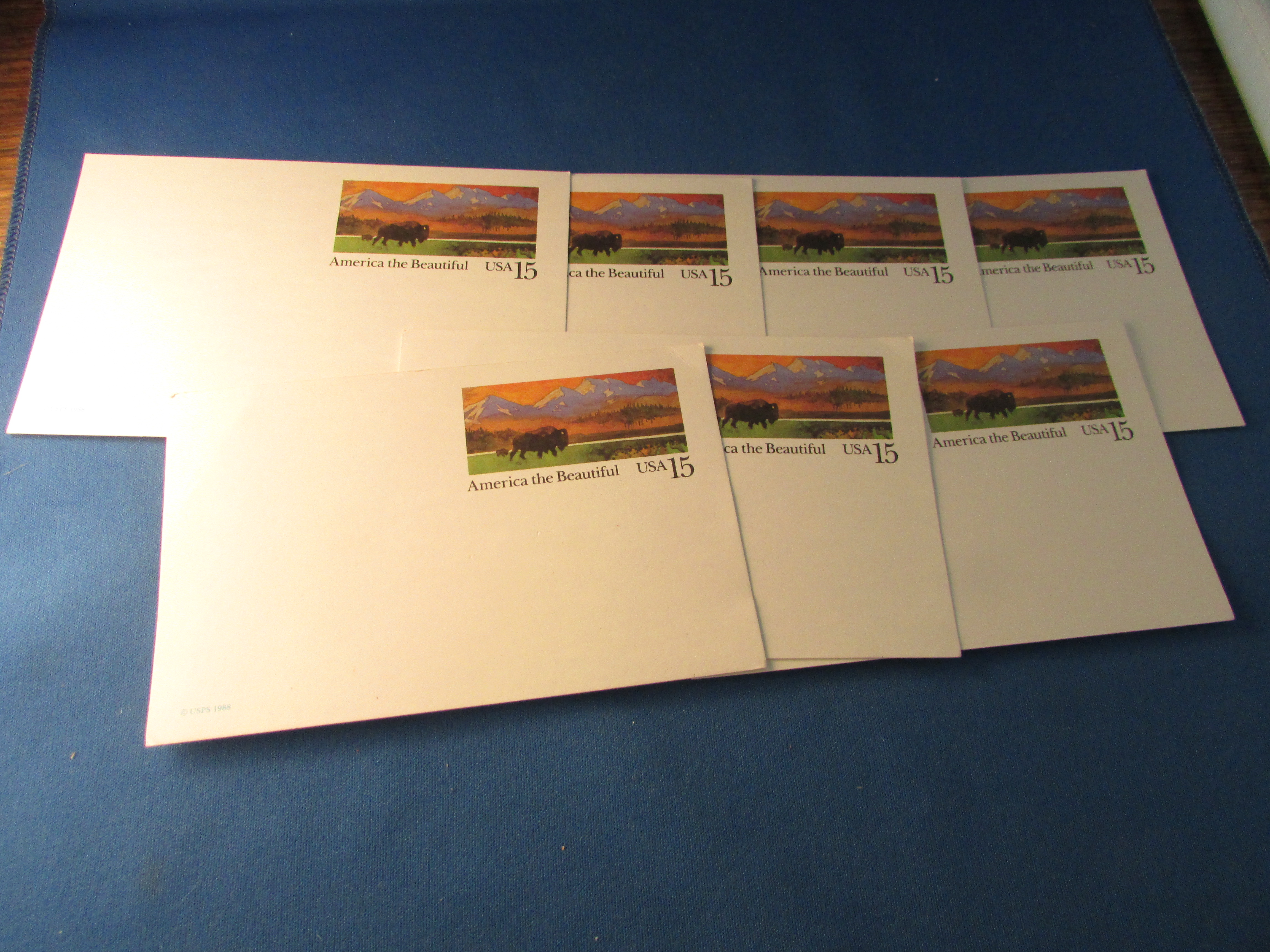 Seven America the Beautiful Blank Post Card