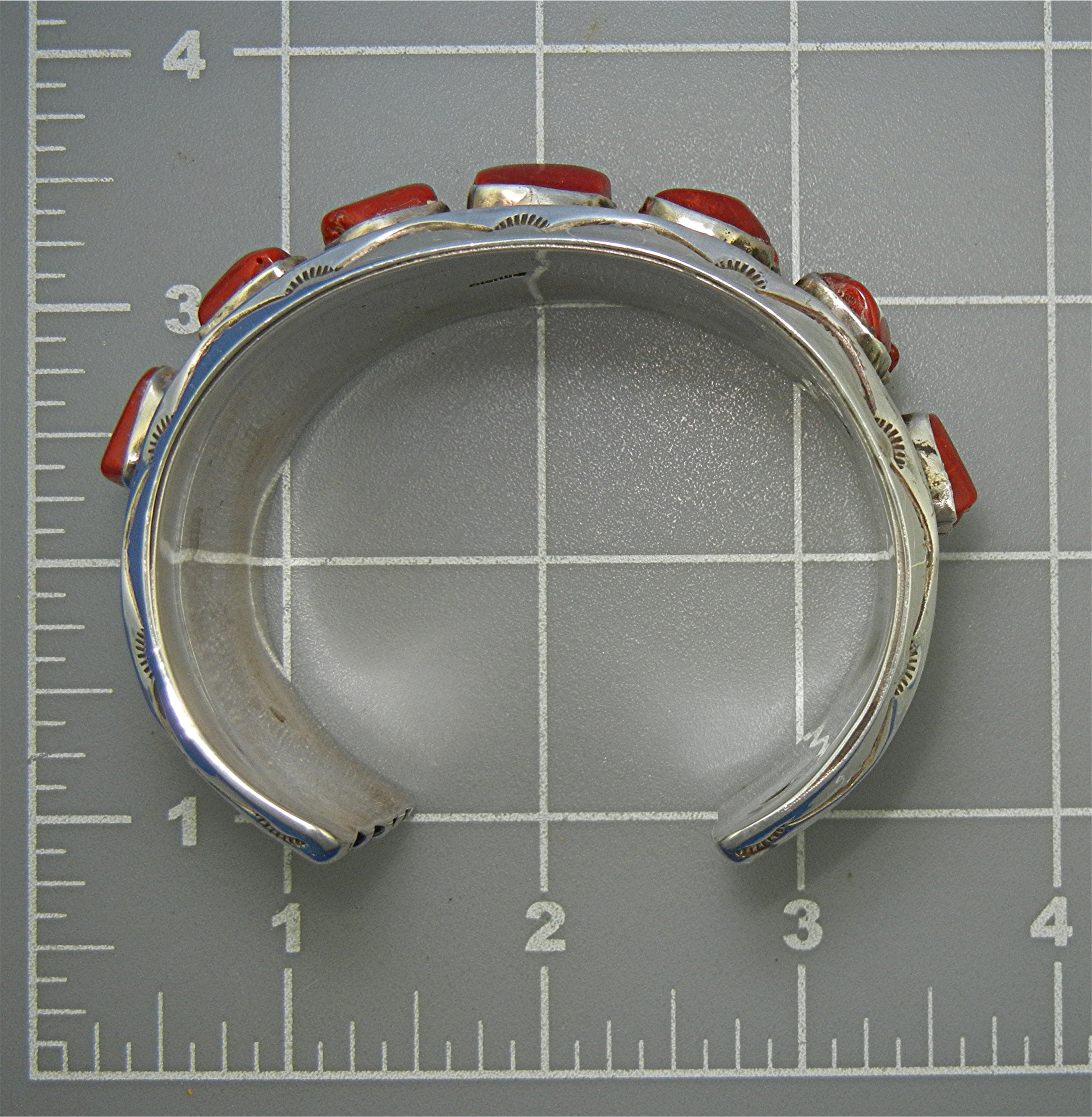Navajo Sterling Silver Mediterranean Coral Bracelet