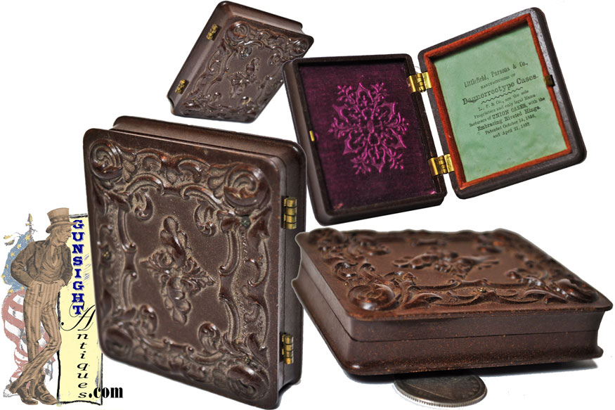 rare!  Wadhams / Kinsley & Parker’s  Pat. 1858 -  Thermoplastic PHOTO CASE