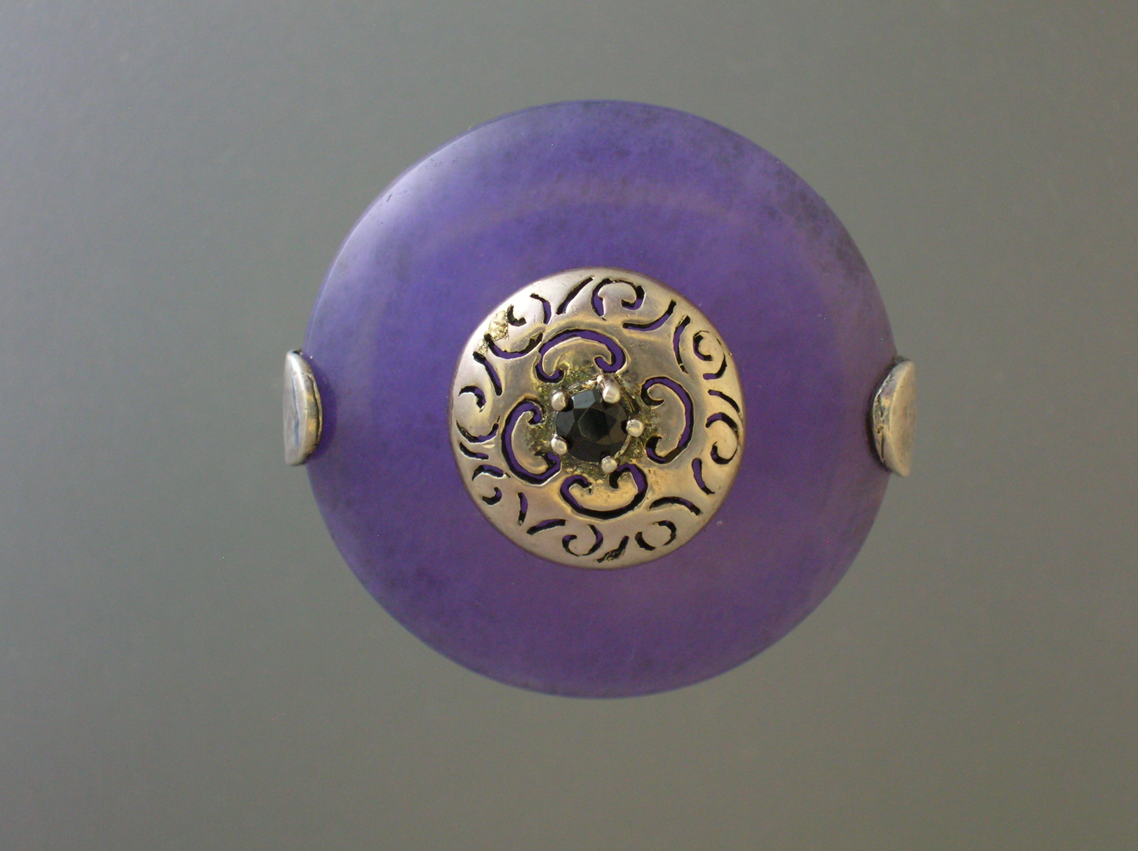 Sapphire Lavender Jade  Sterling Silver Ring