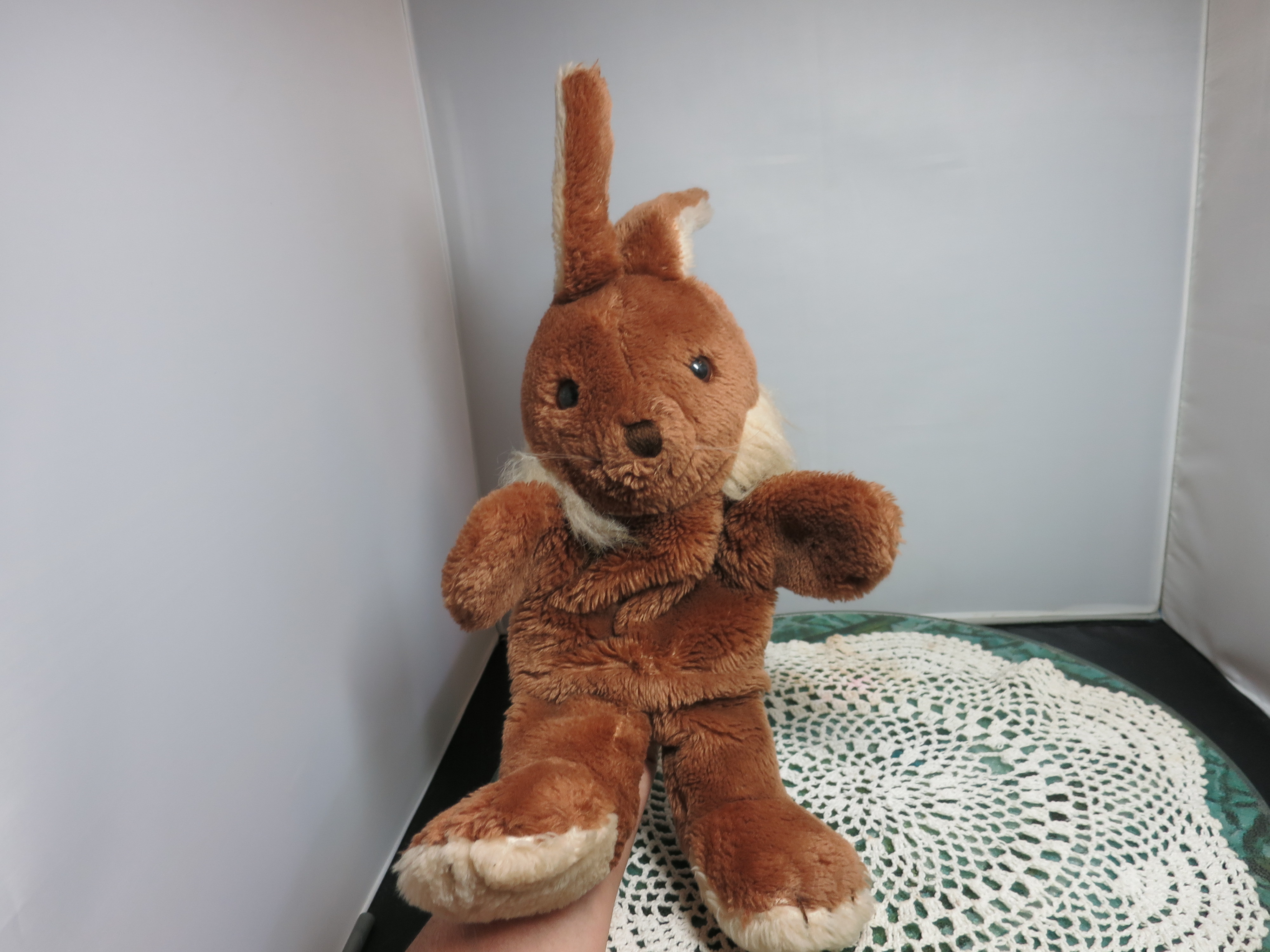 Vintage R. Dakin Bunny Rabbit Hand Puppet Stuffed Plush 1982