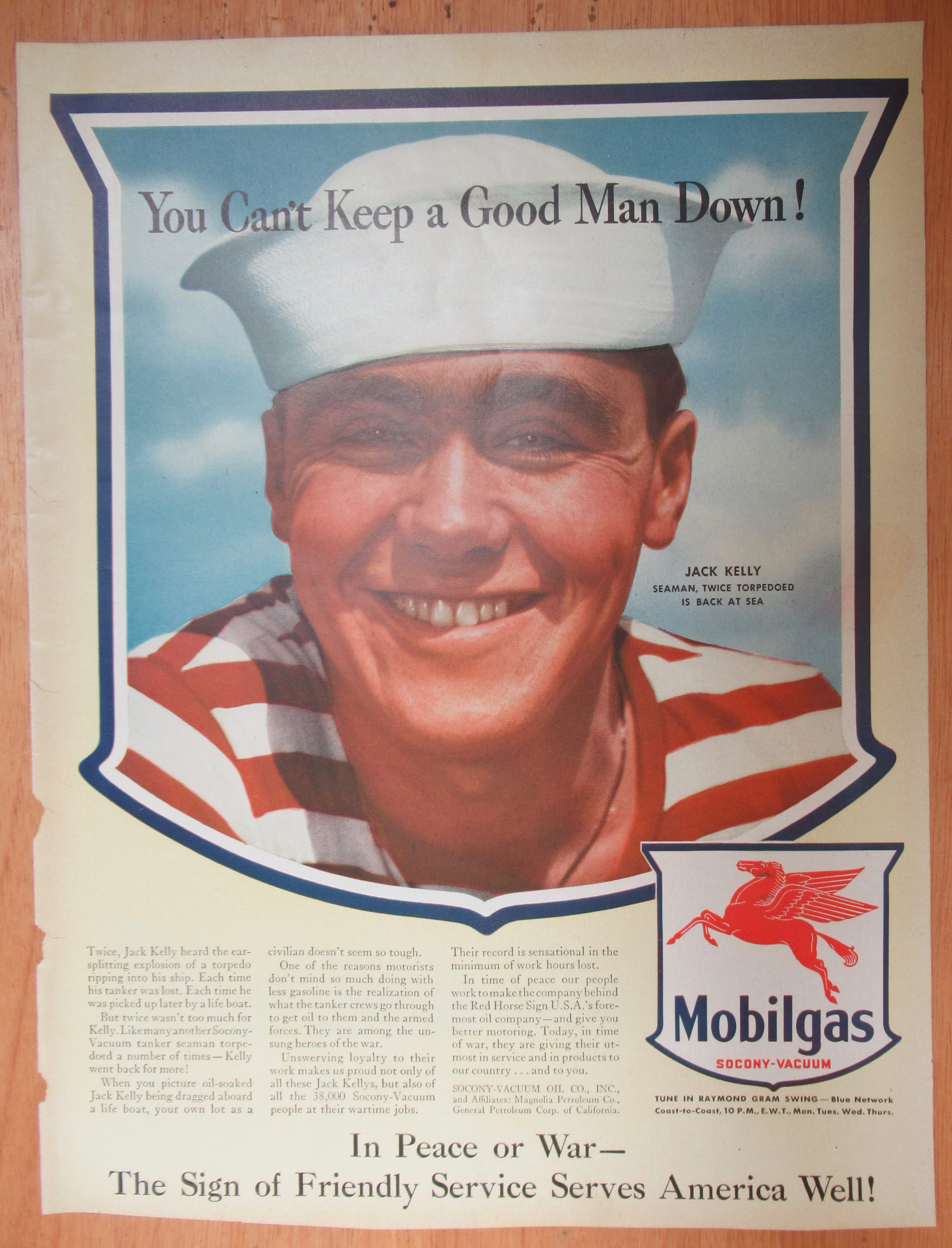 1943 Mobilgas/ Mobil Gas with Seaman Jack Kelly