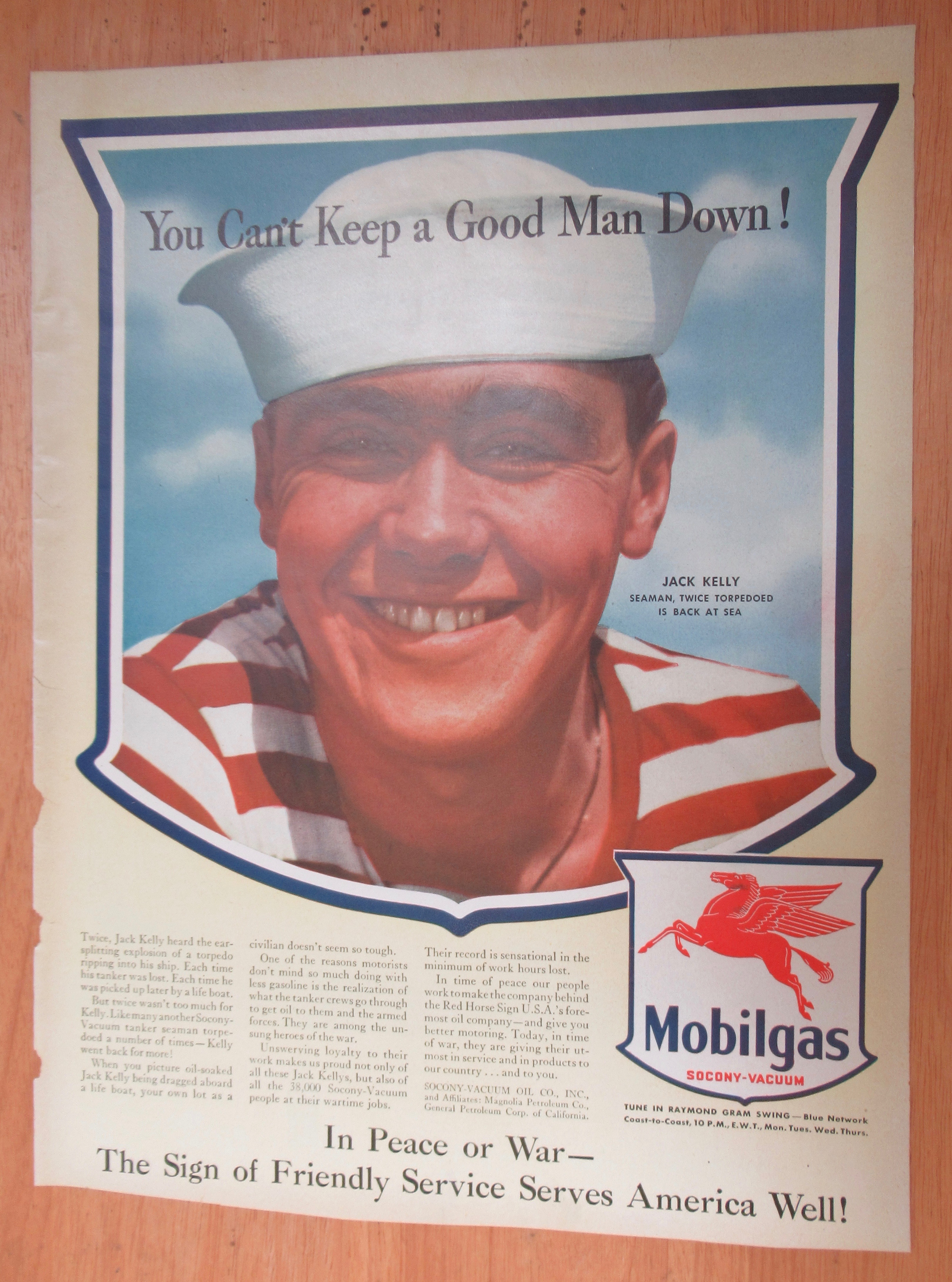 1943 Mobilgas/ Mobil Gas with Seaman Jack Kelly