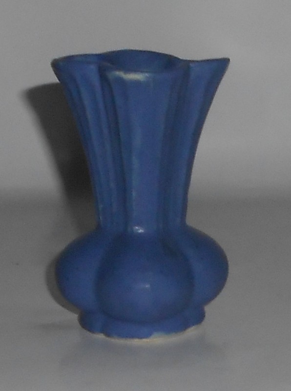 VINTAGE Niloak Pottery Matte Blue Cabinet Vase