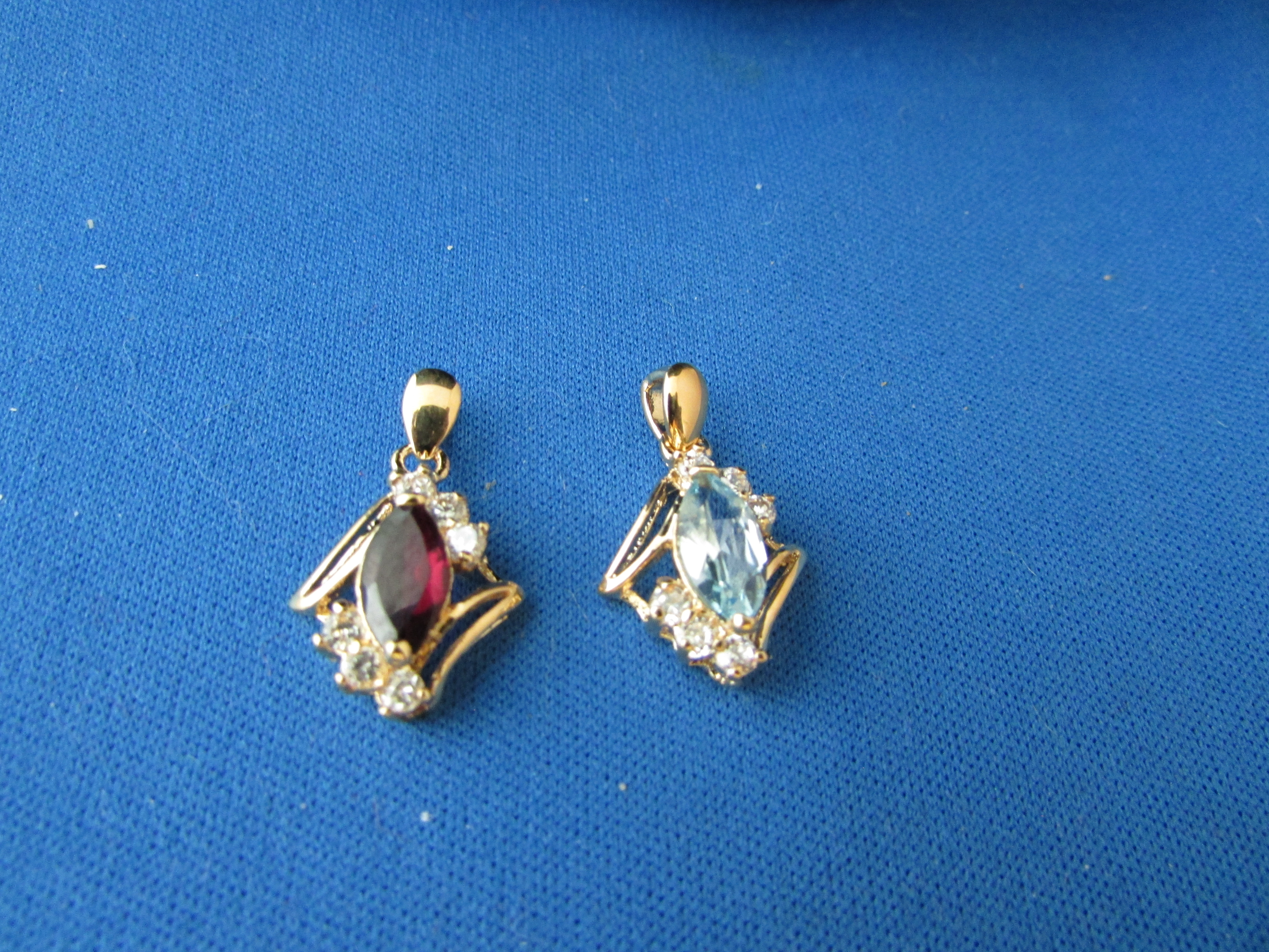 Amethyst and Aquamarine Pendents