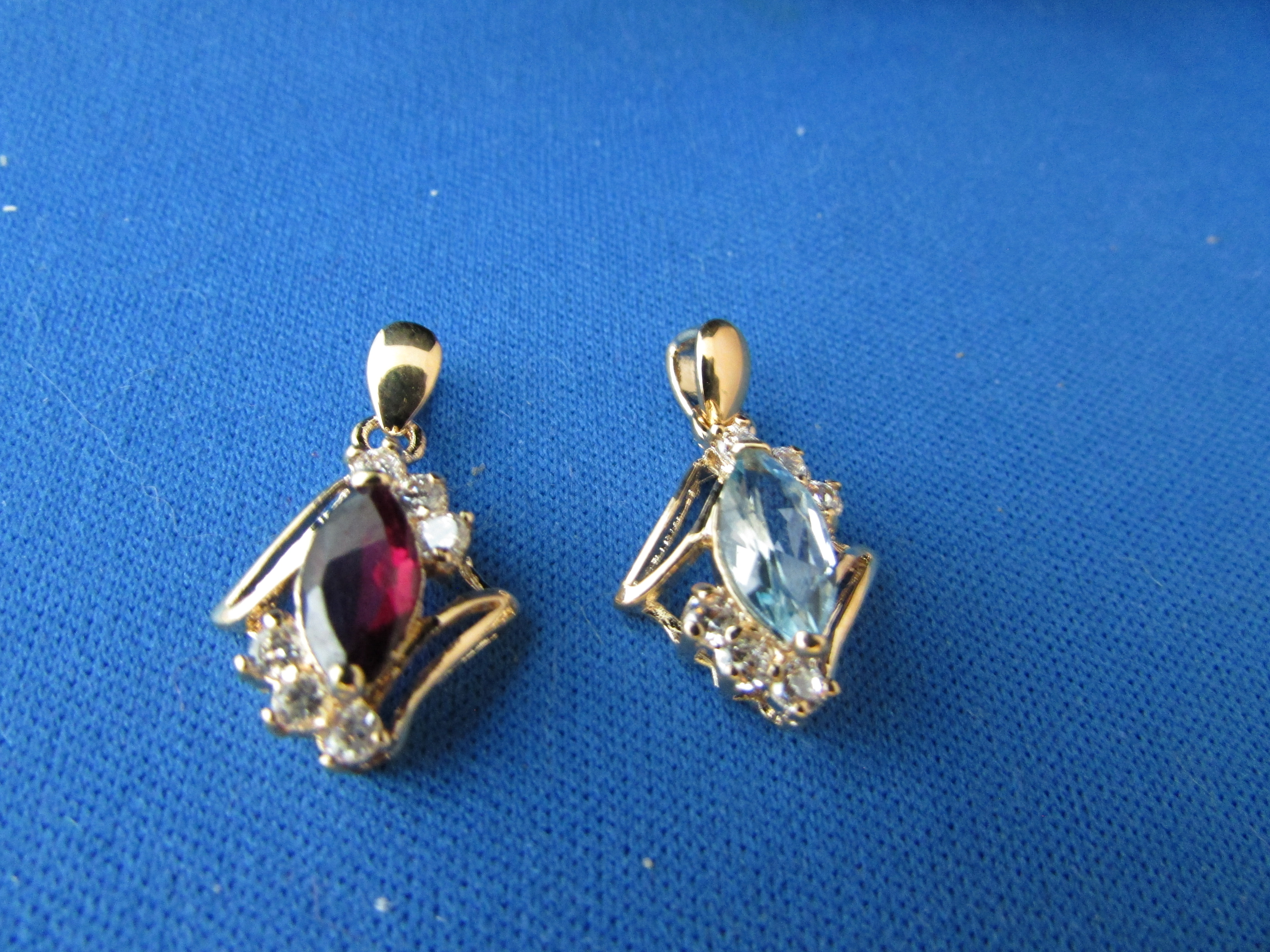 Amethyst and Aquamarine Pendents