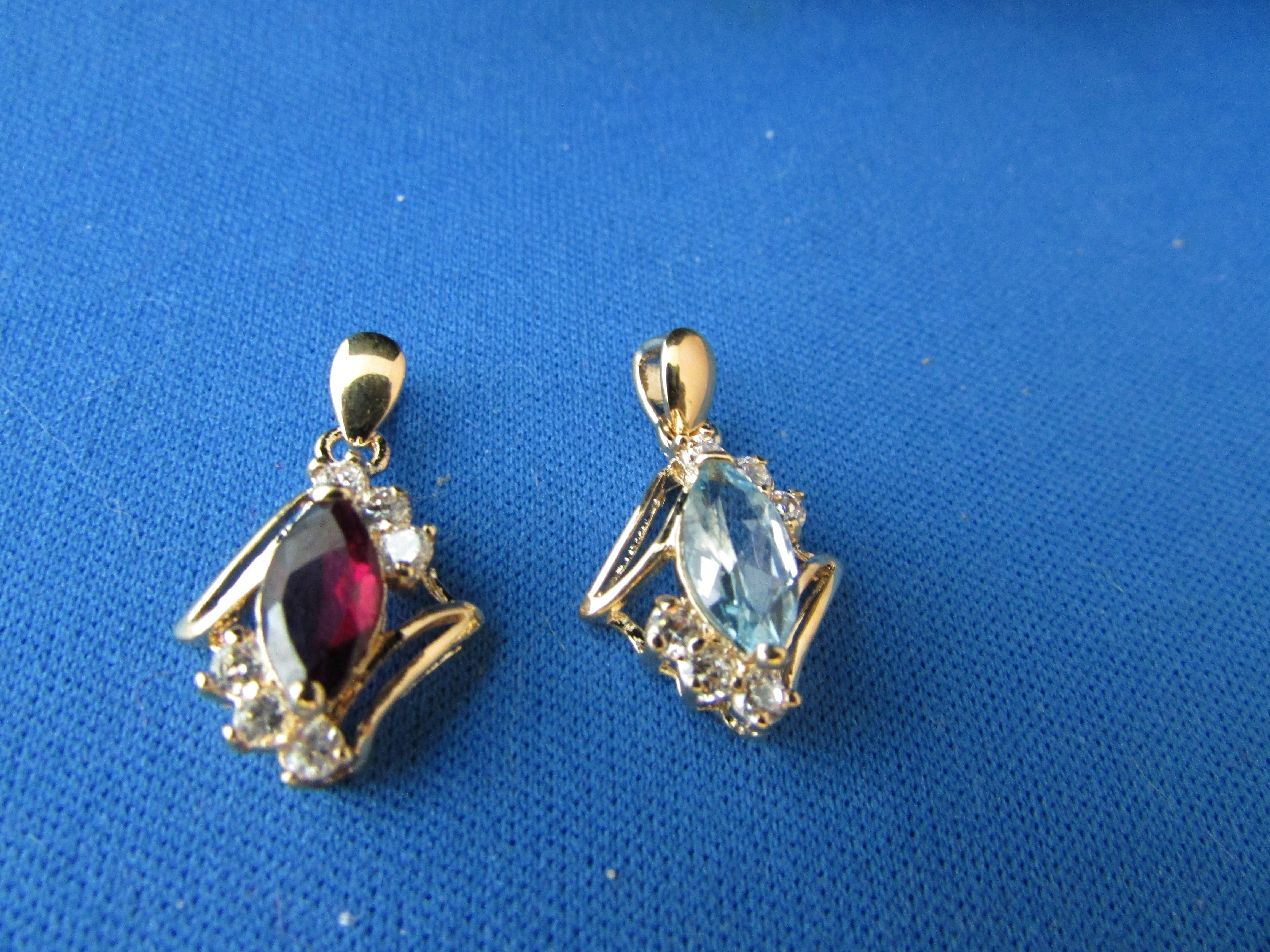 Amethyst and Aquamarine Pendents
