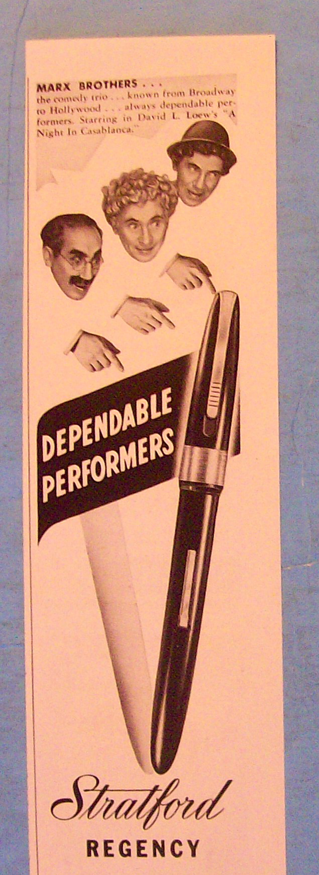 1946 Stratford Pens & Pencils with Marx Brothers