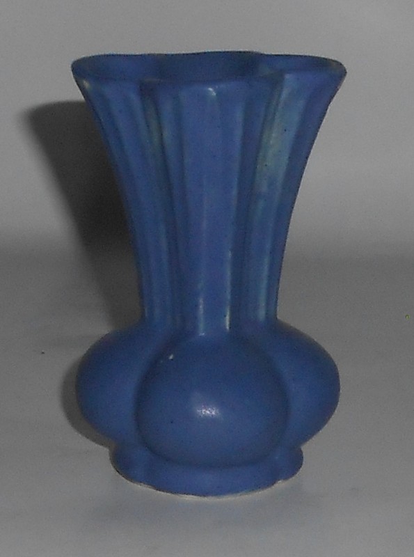 VINTAGE Niloak Pottery Matte Blue Cabinet Vase