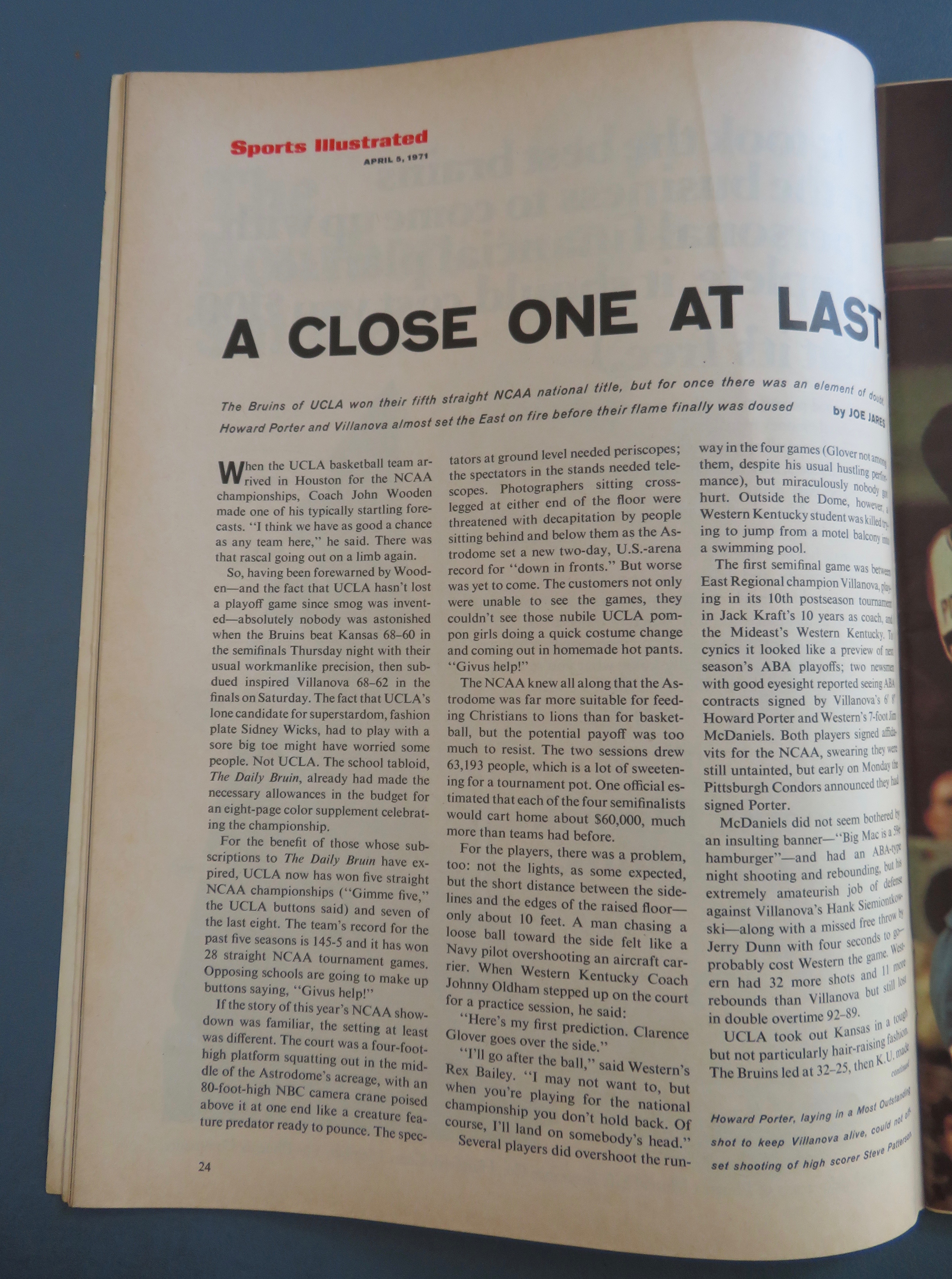Sports Illustrated Magazine April 5, 1971 S Patterson