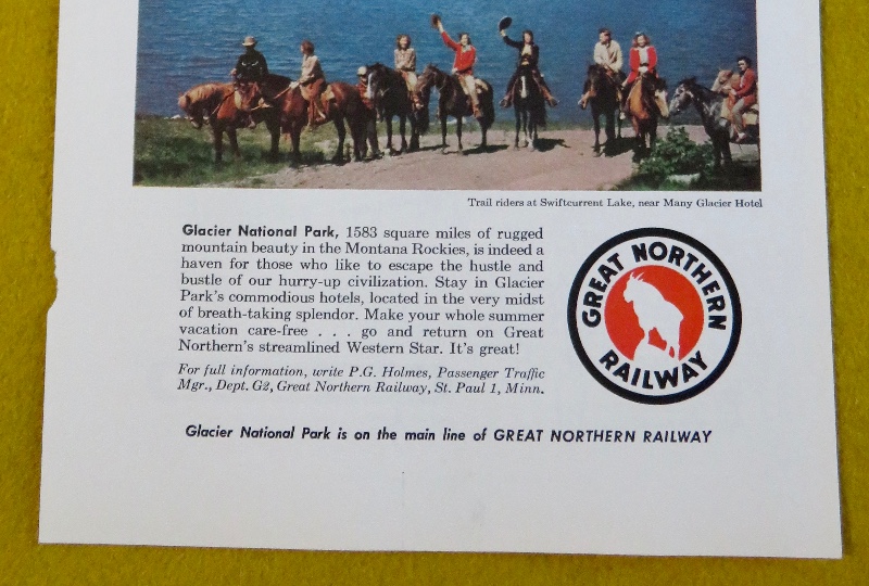 1956 Great Northern Railway with Glacier Park