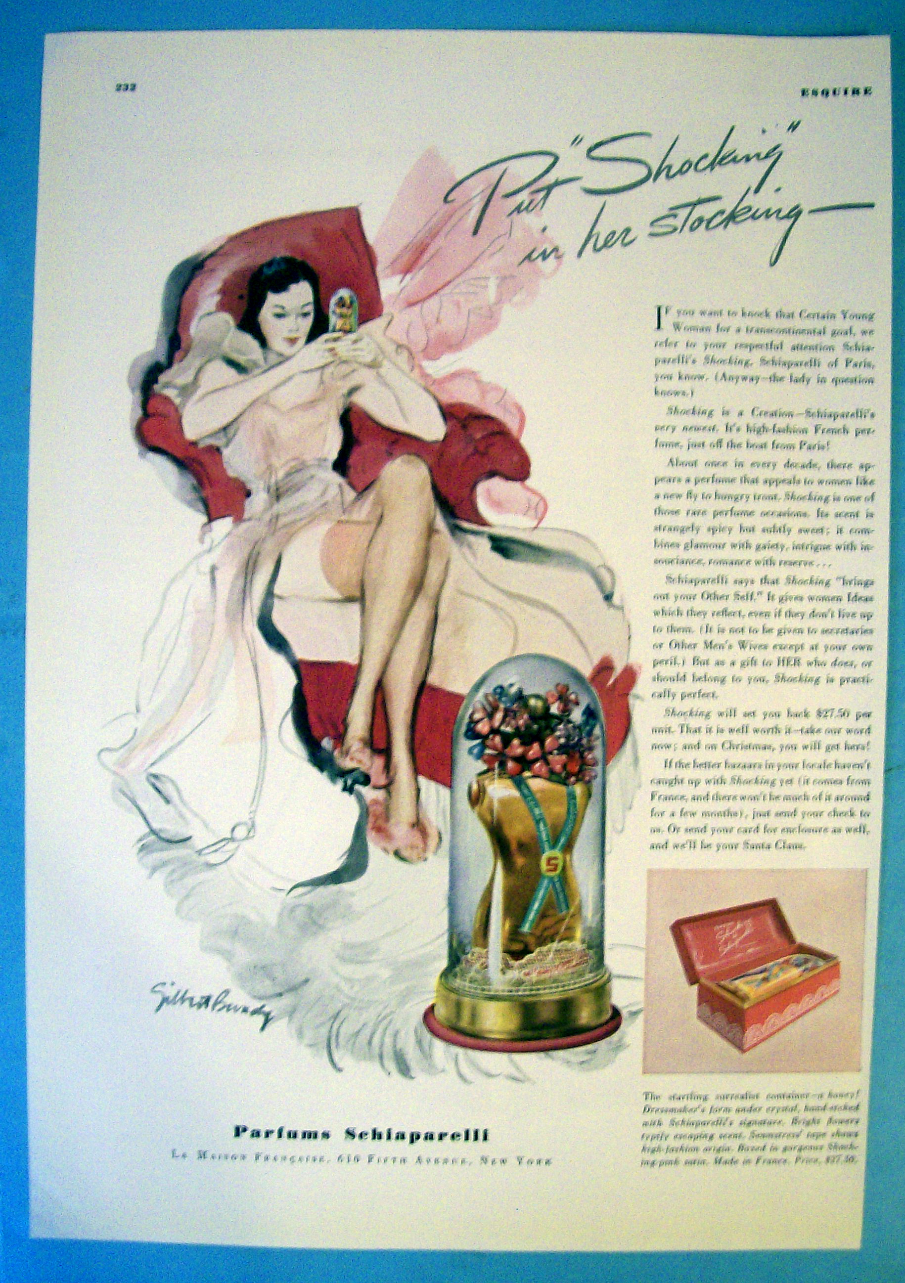 1937 Schiaparelli Perfume with lovely woman
