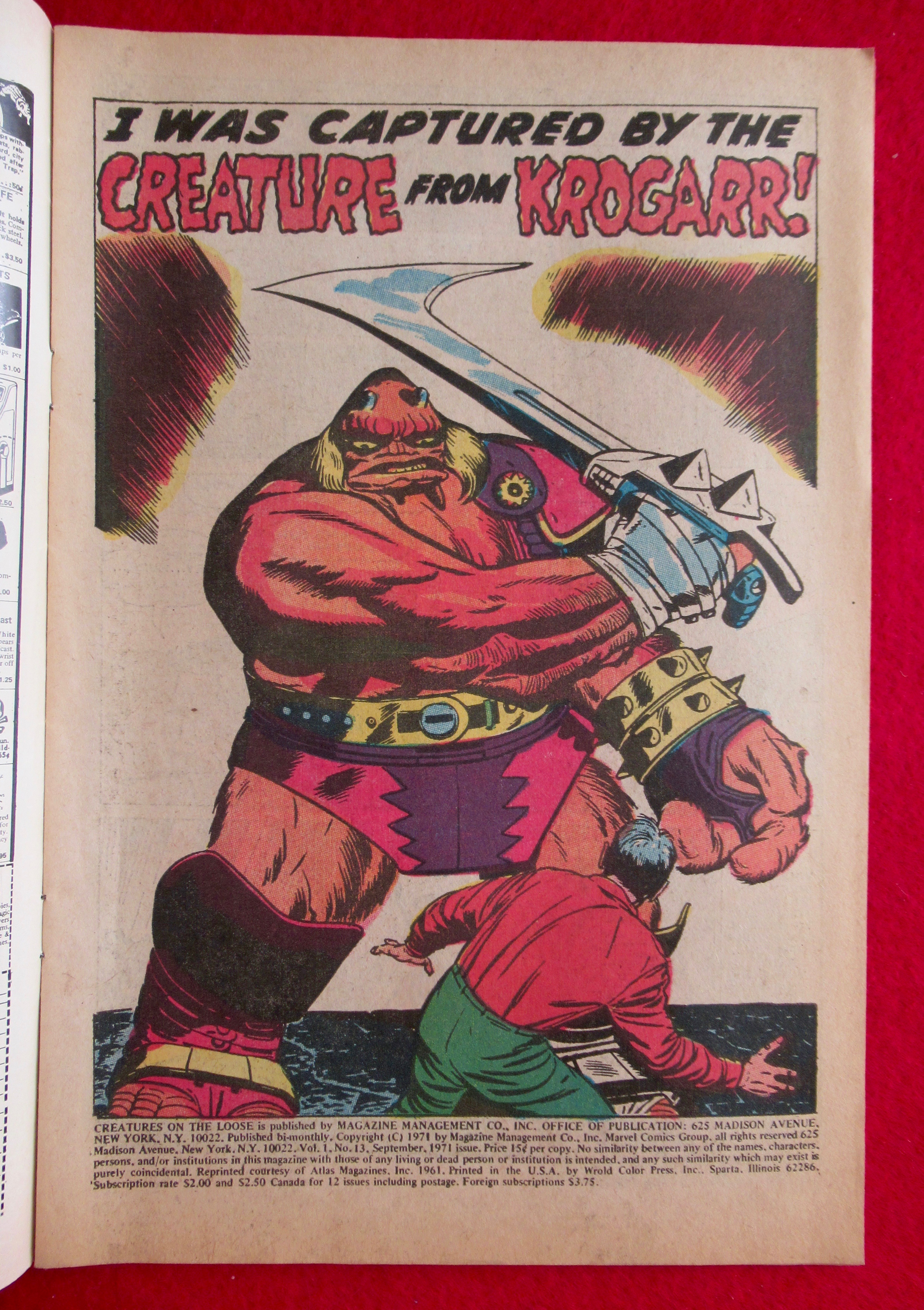 Creatures On The Loose September 1971 Krogarr