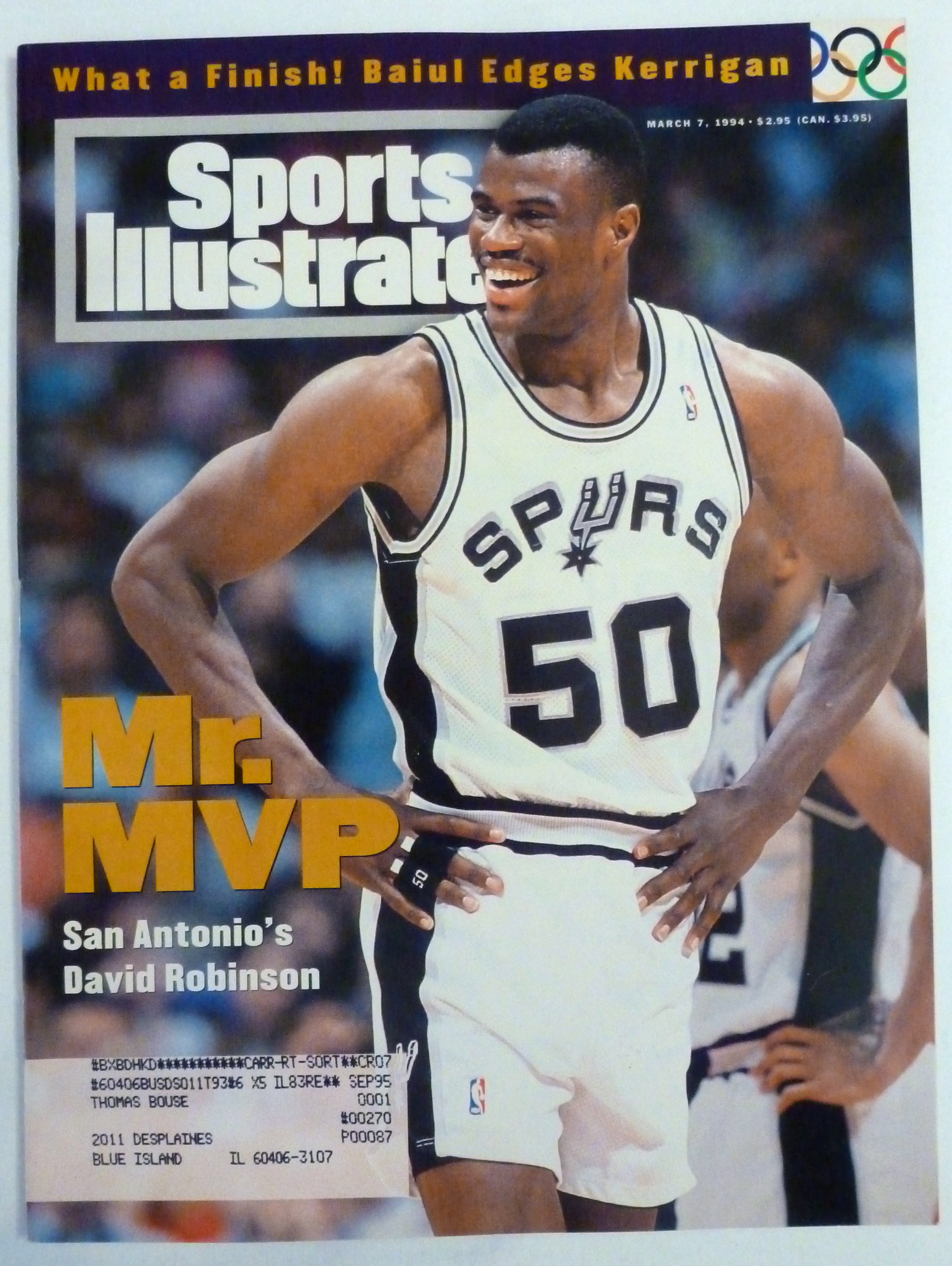 Sports Illustrated Magazine March 7, 1994 D. Robinson