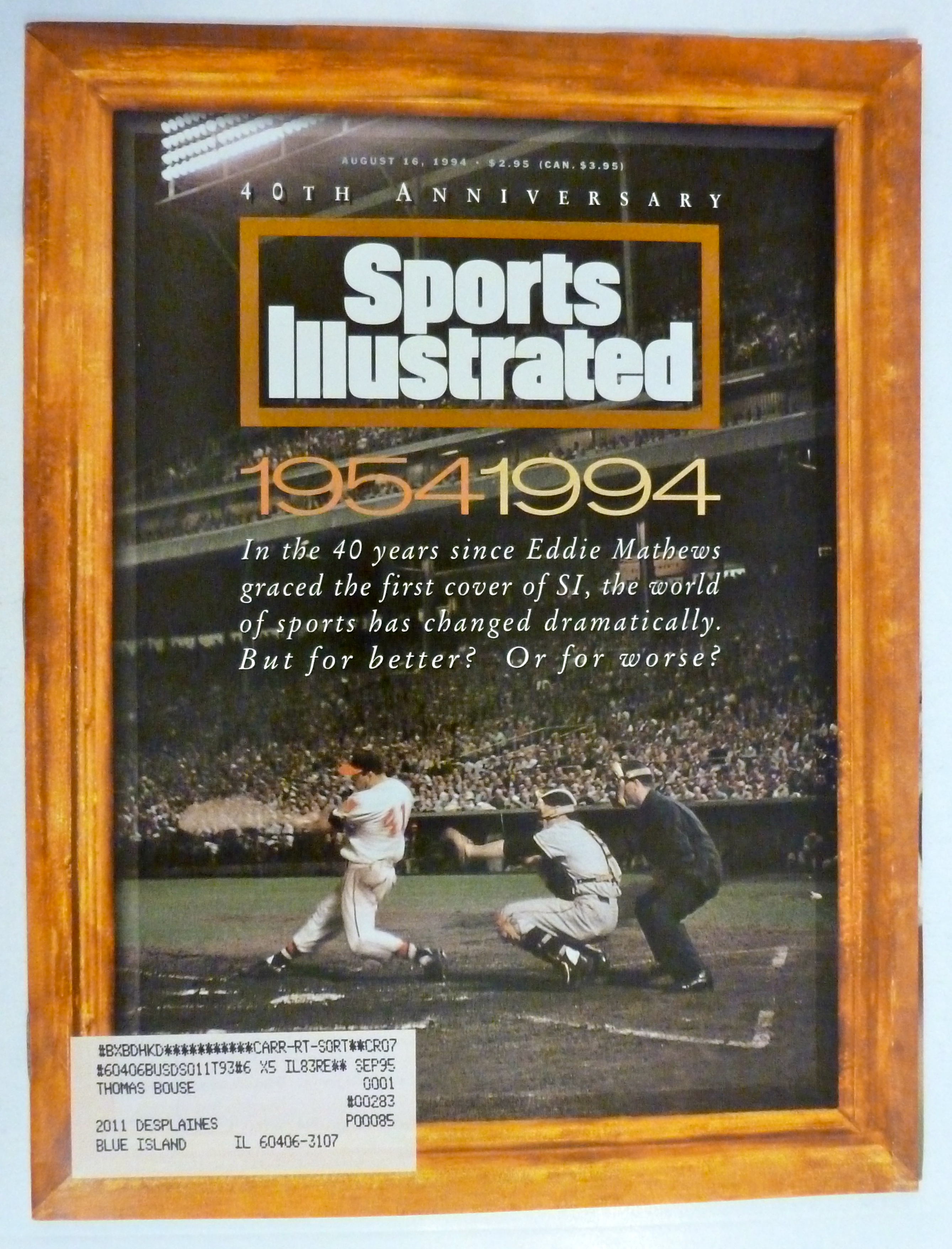 Sports Illustrated Magazine August 16, 1994 40 Years
