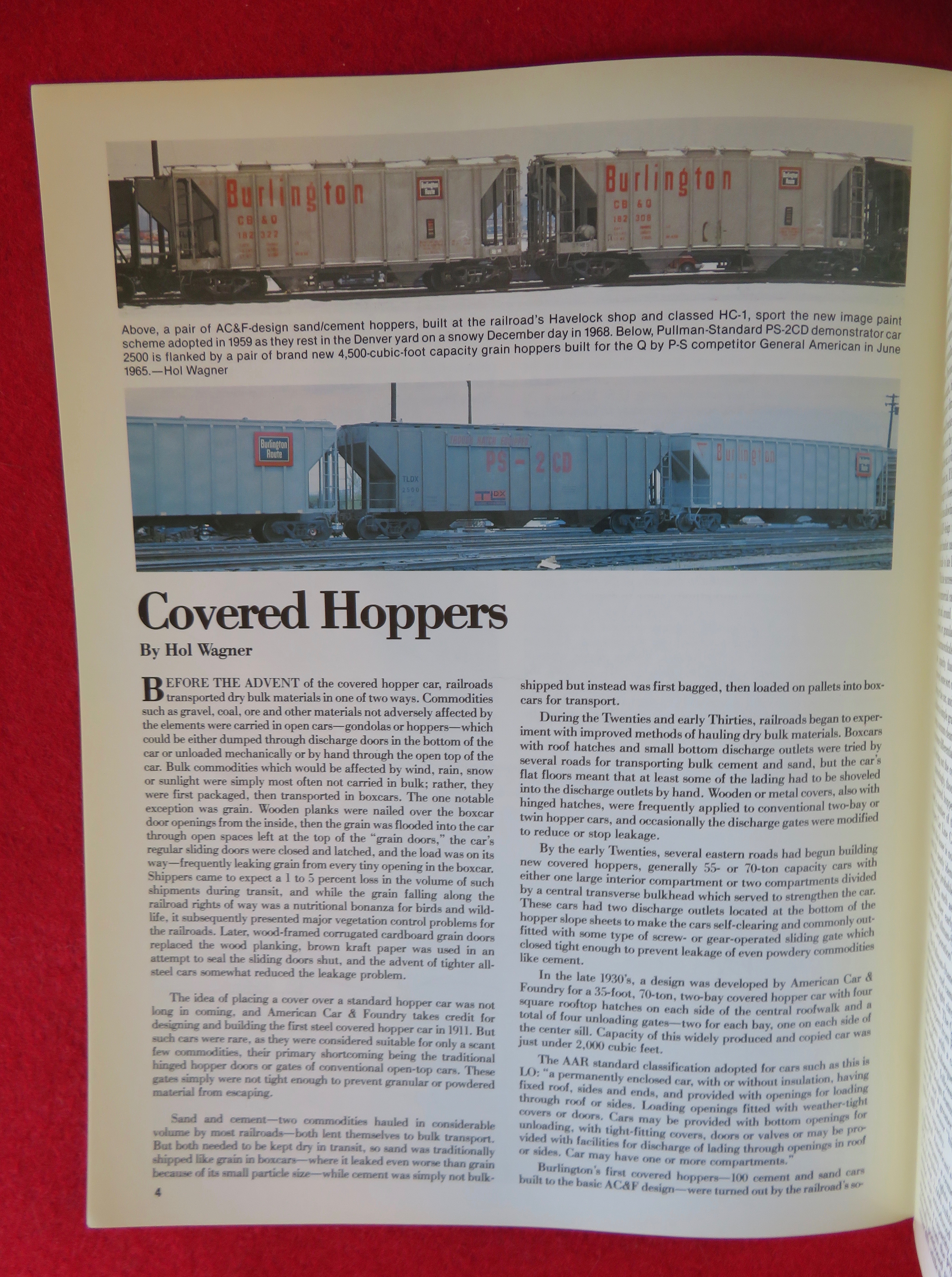 Burlington Bulletin Magazine 1989 Covered Hoppers