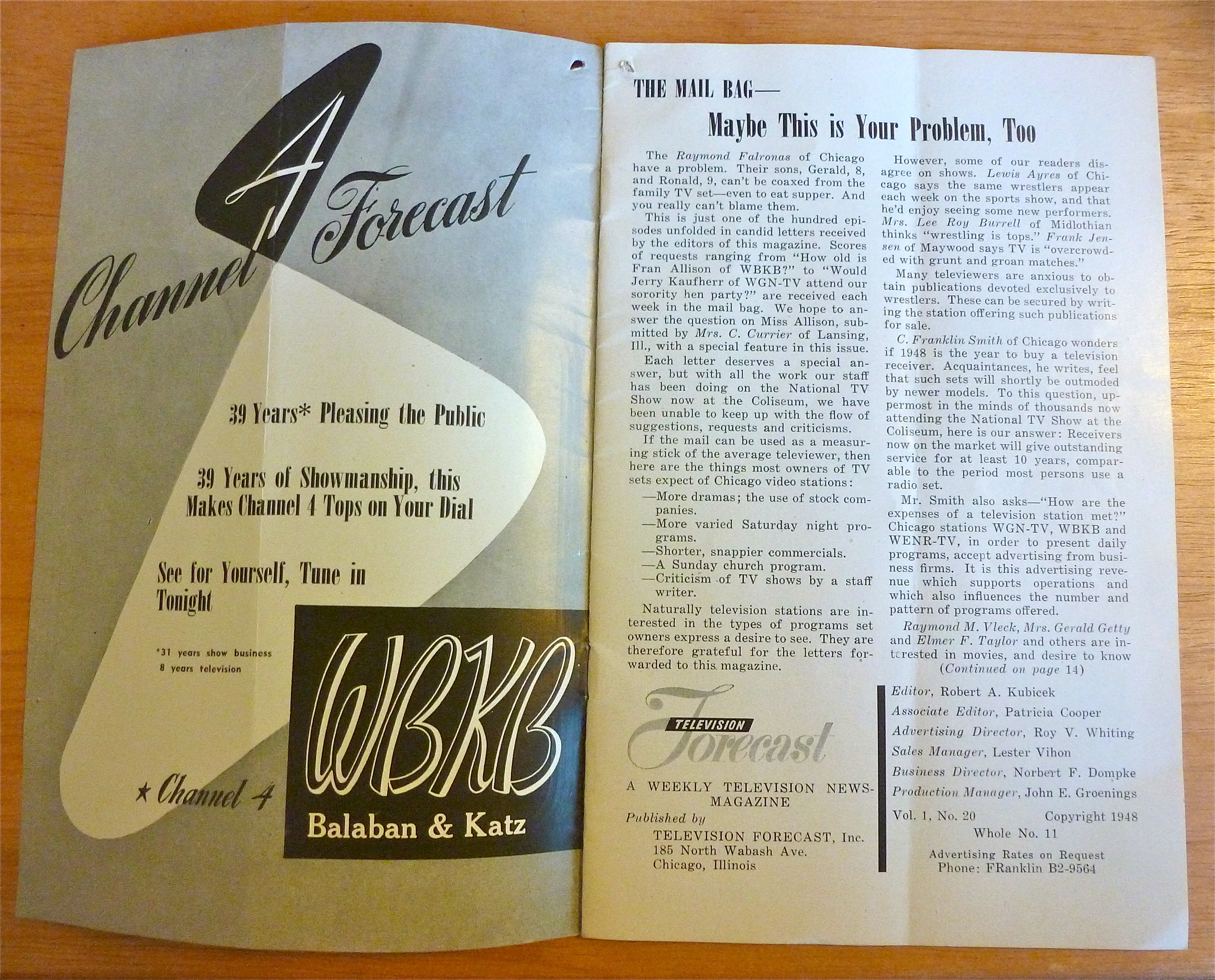 1948 Chicago Television Forecast Vol.1-#20 Test Pattern