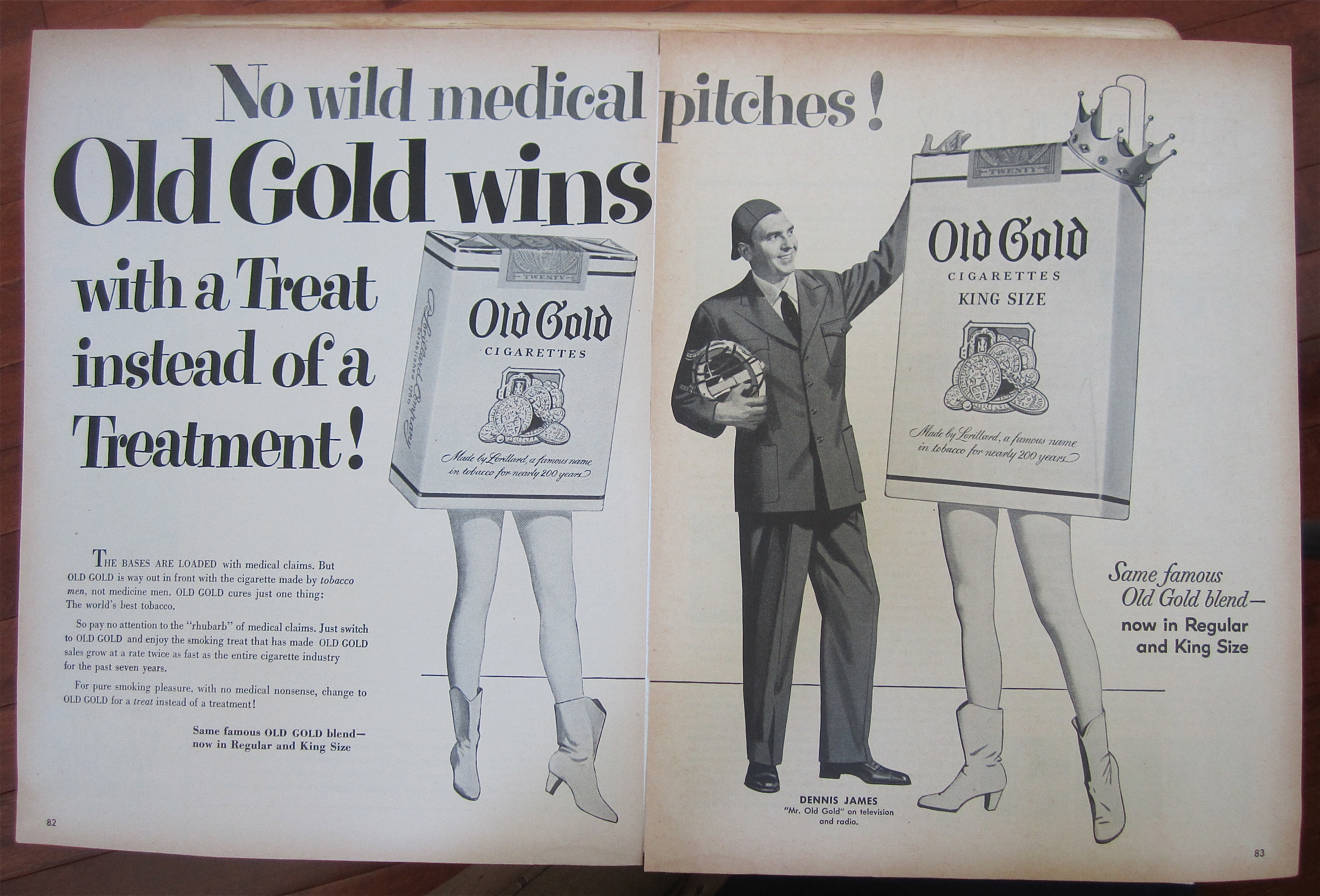 1953 Old Gold Cigarettes with Dennis James