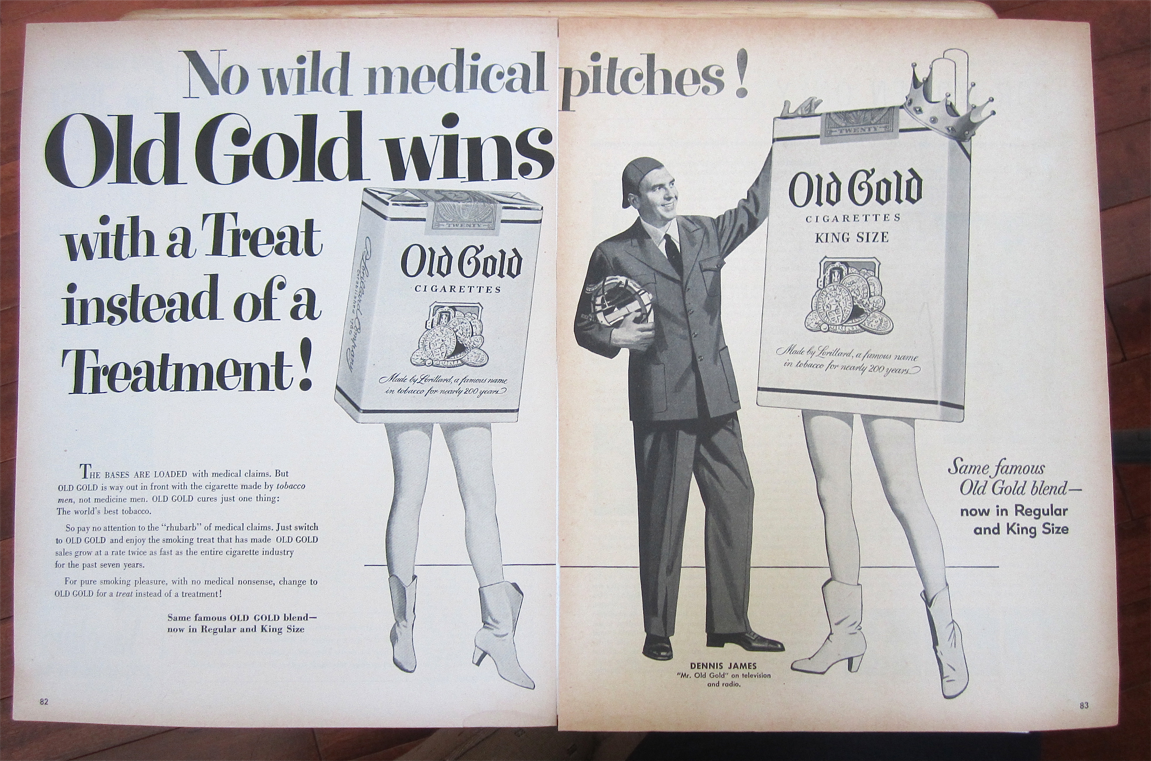 1953 Old Gold Cigarettes with Dennis James