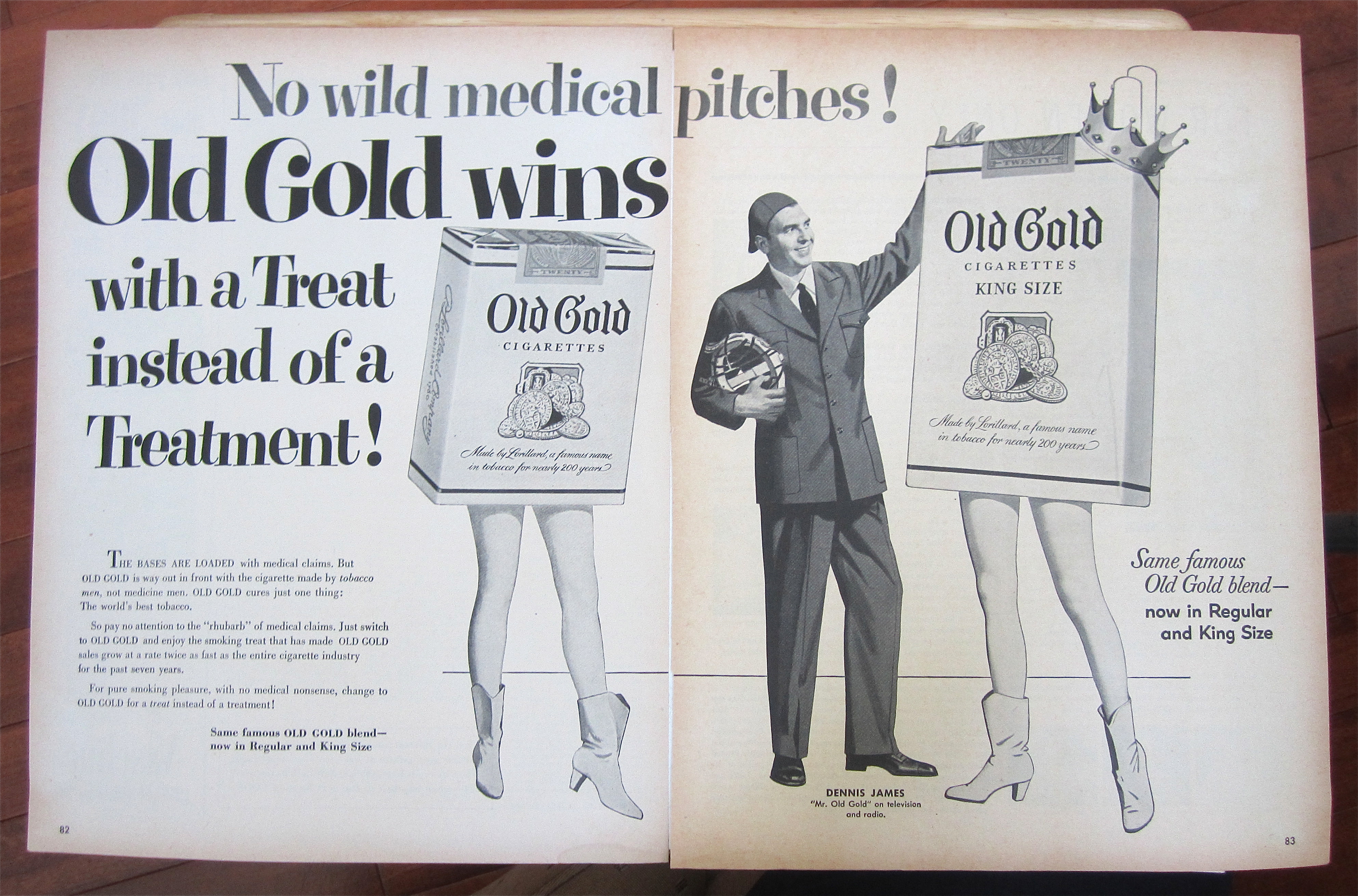 1953 Old Gold Cigarettes with Dennis James