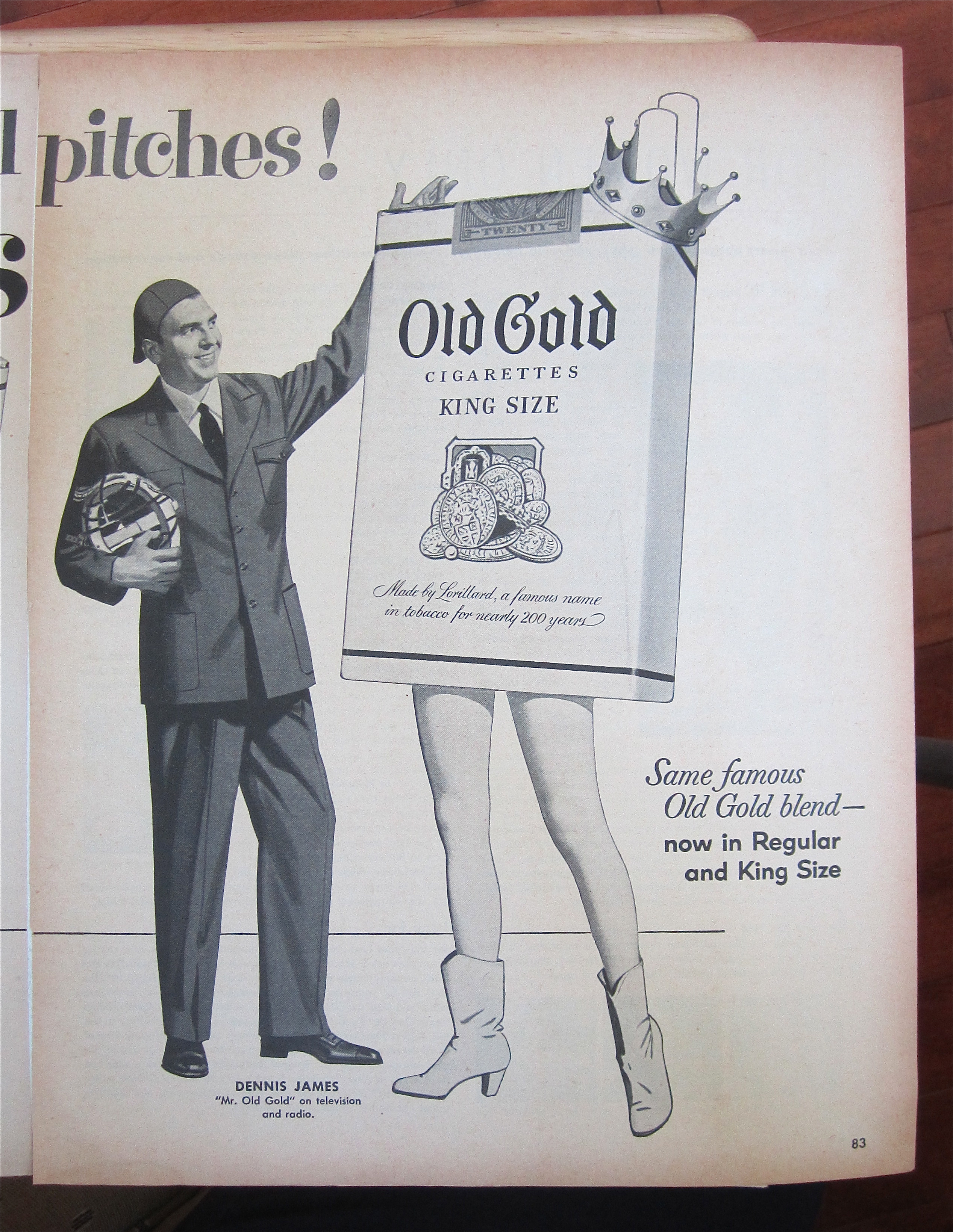 1953 Old Gold Cigarettes with Dennis James