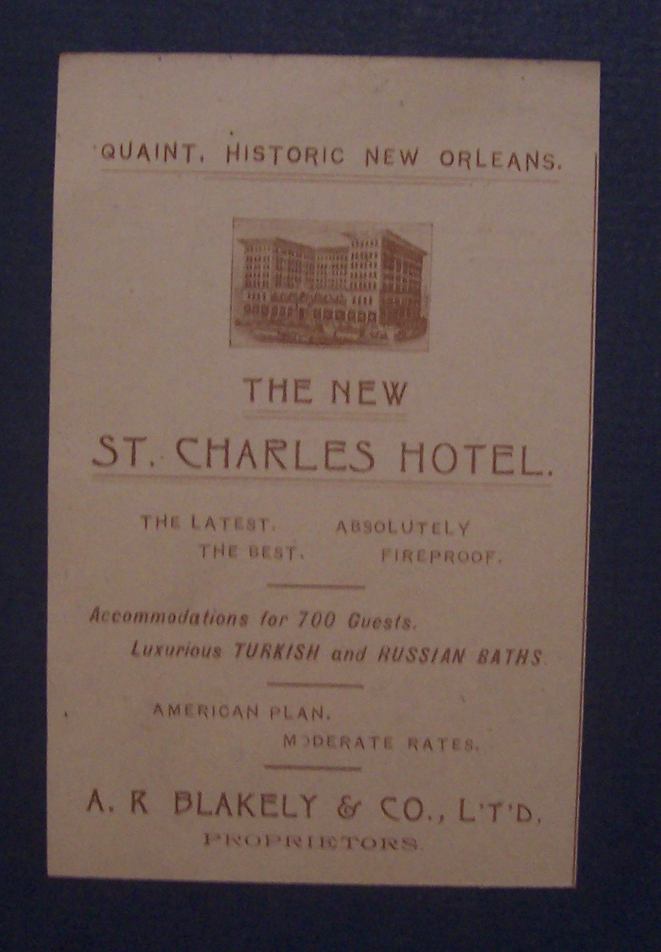 1898  The  New  St.  Charles  Hotel