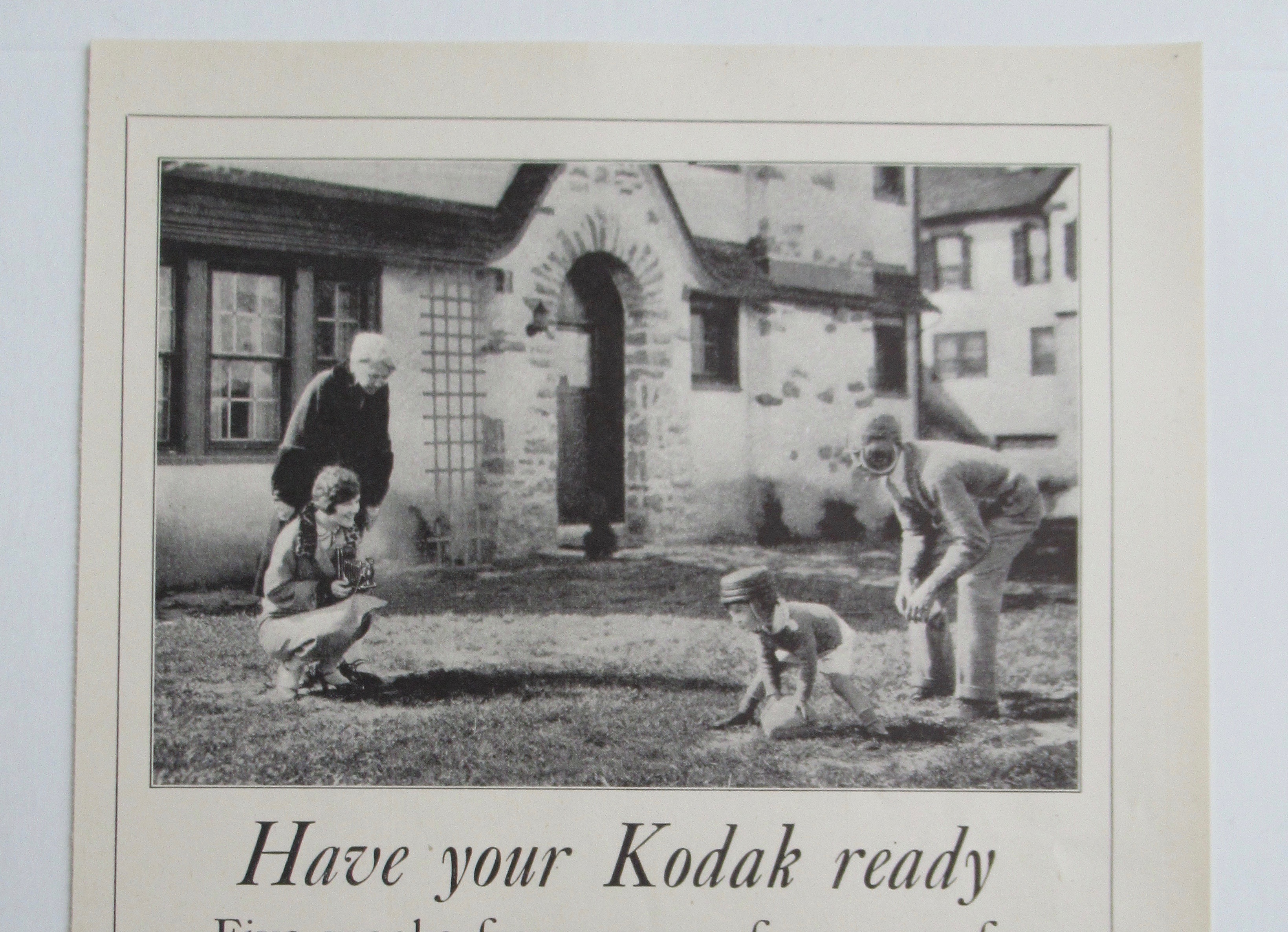 1926 Kodak with Man Playing Football with Son