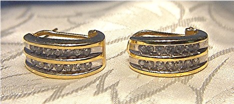 Earrings Diamond & 14K Yellow Gold French Back