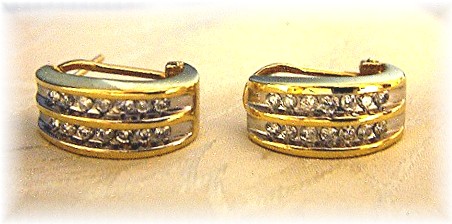 Earrings Diamond & 14K Yellow Gold French Back