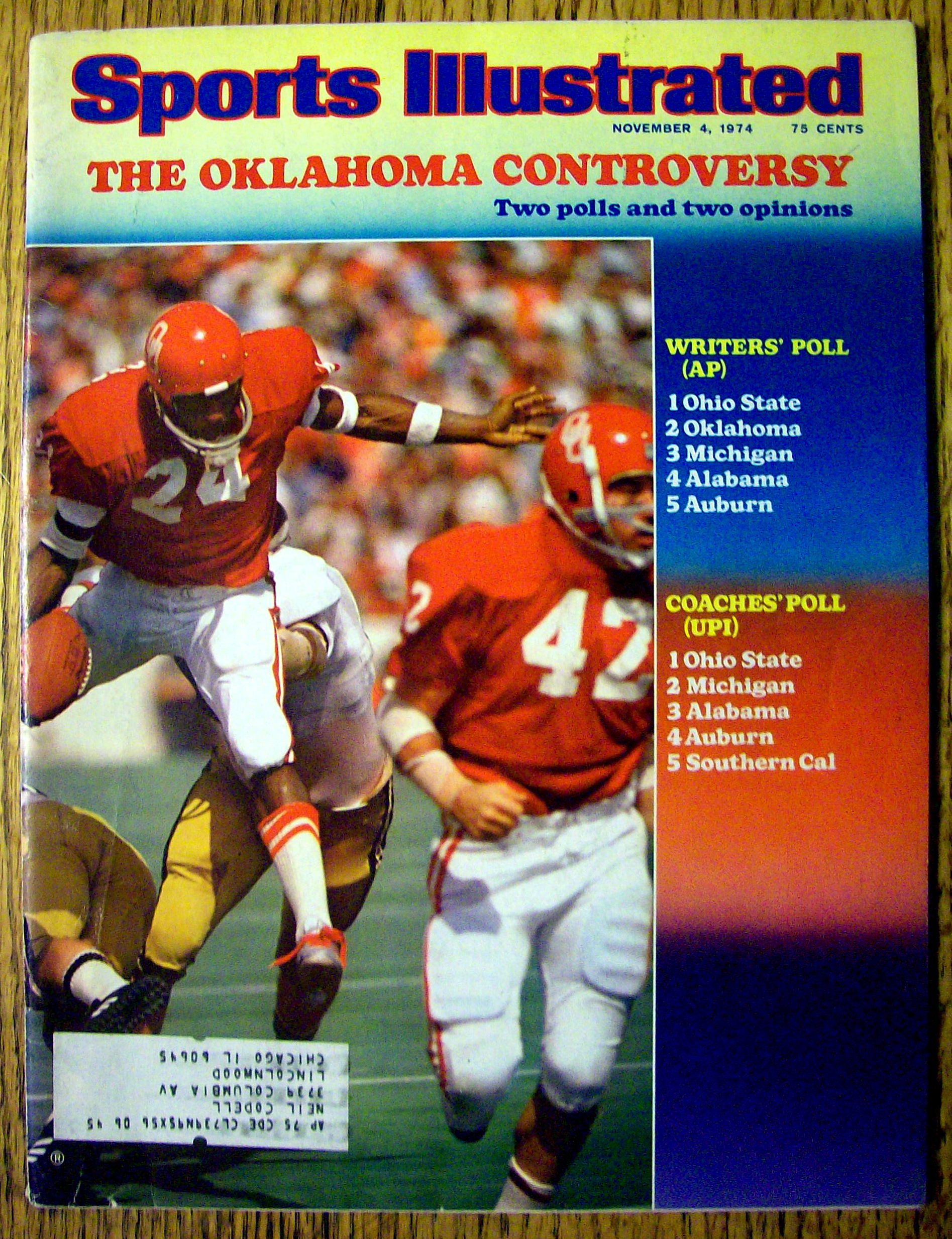 Sports Illustrated Magazine-November 4, 1974