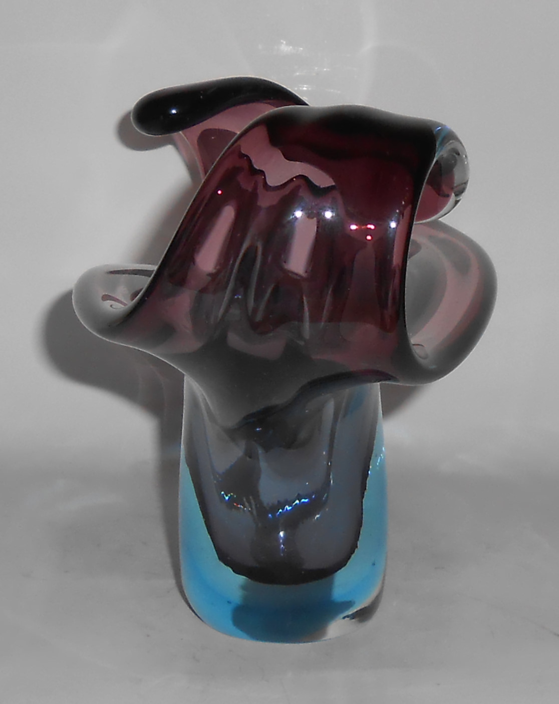 Murano Art Glass Sommerso Purple/Blue Art Bowl Mint