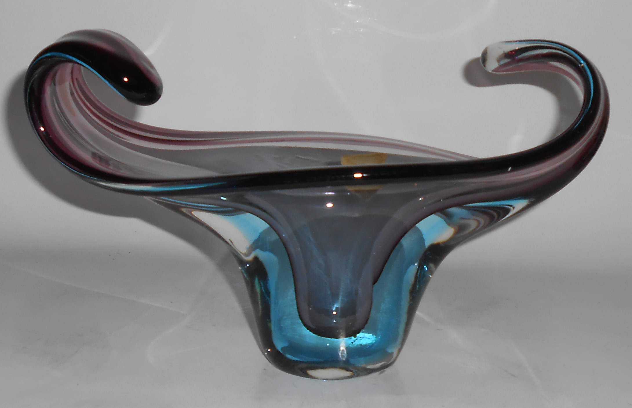 Murano Art Glass Sommerso Purple/Blue Art Bowl Mint