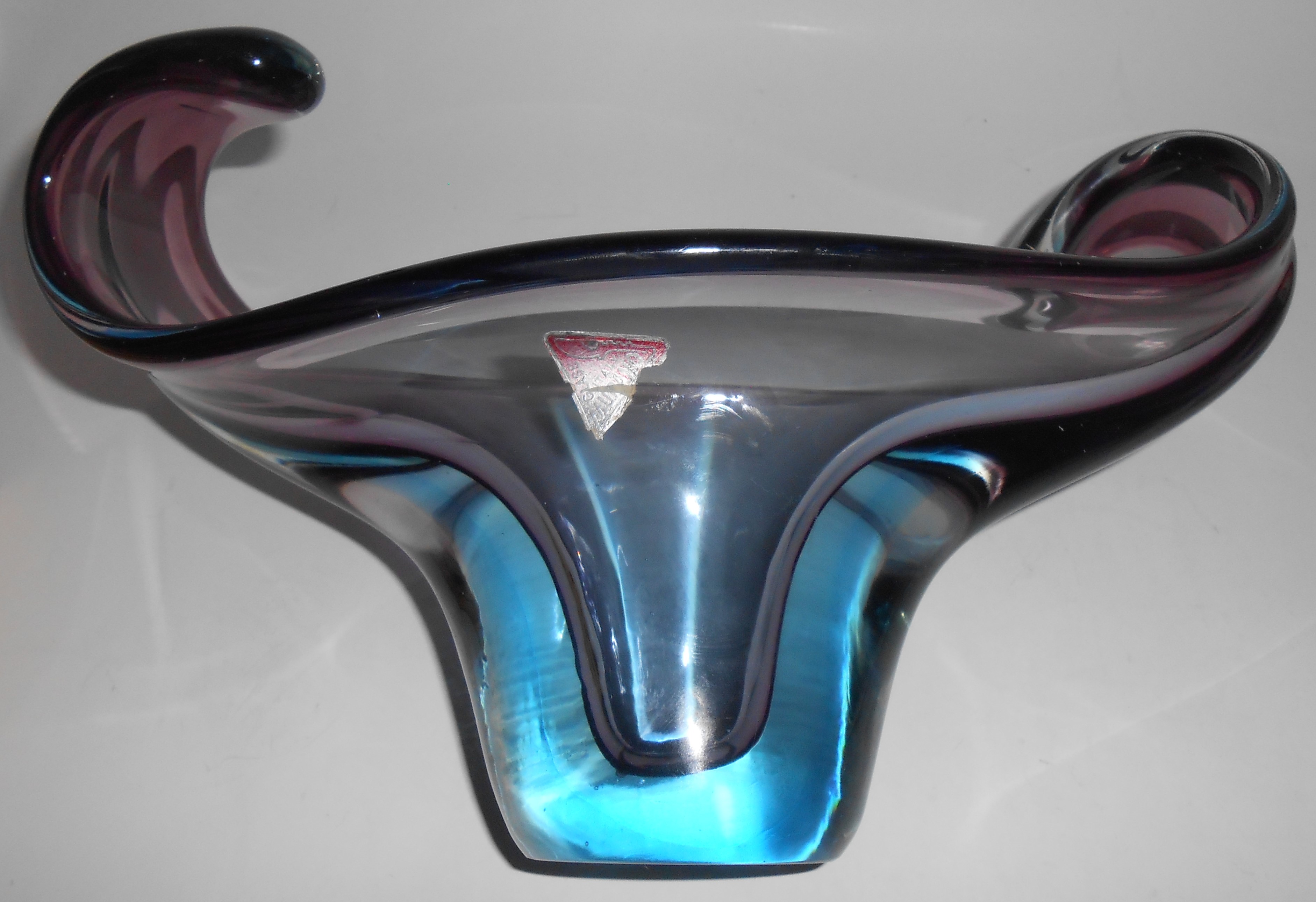 Murano Art Glass Sommerso Purple/Blue Art Bowl Mint
