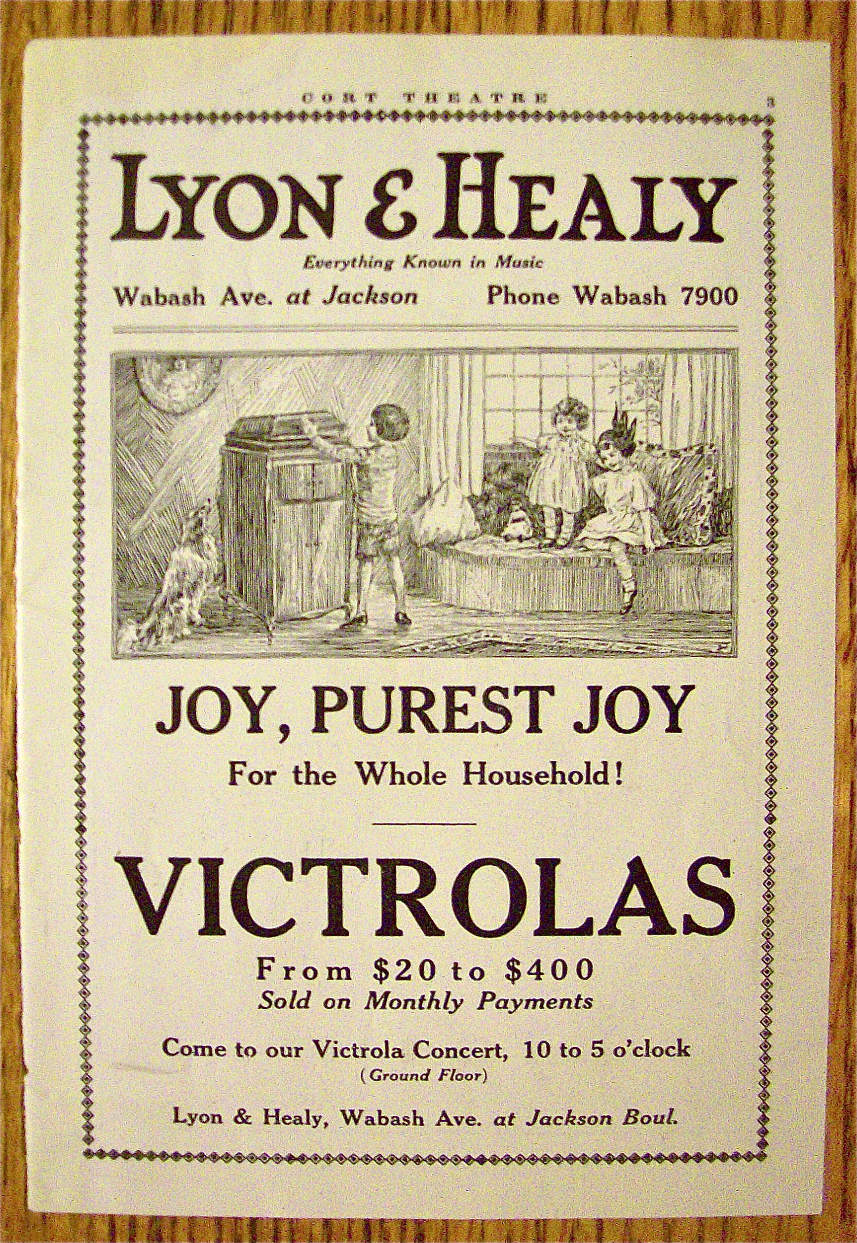 1918 Lyon & Healy Victrolas with Children Playing