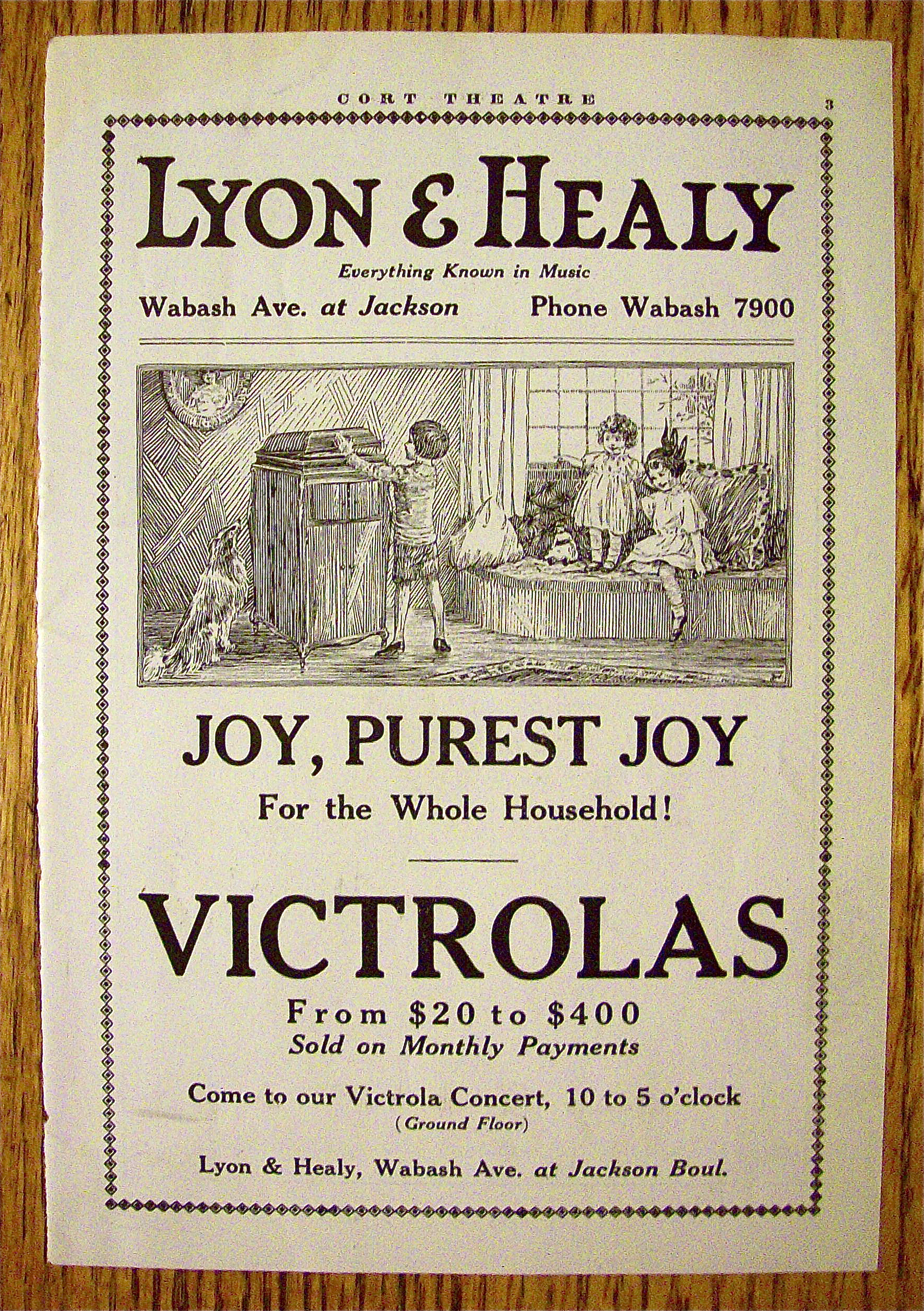 1918 Lyon & Healy Victrolas with Children Playing