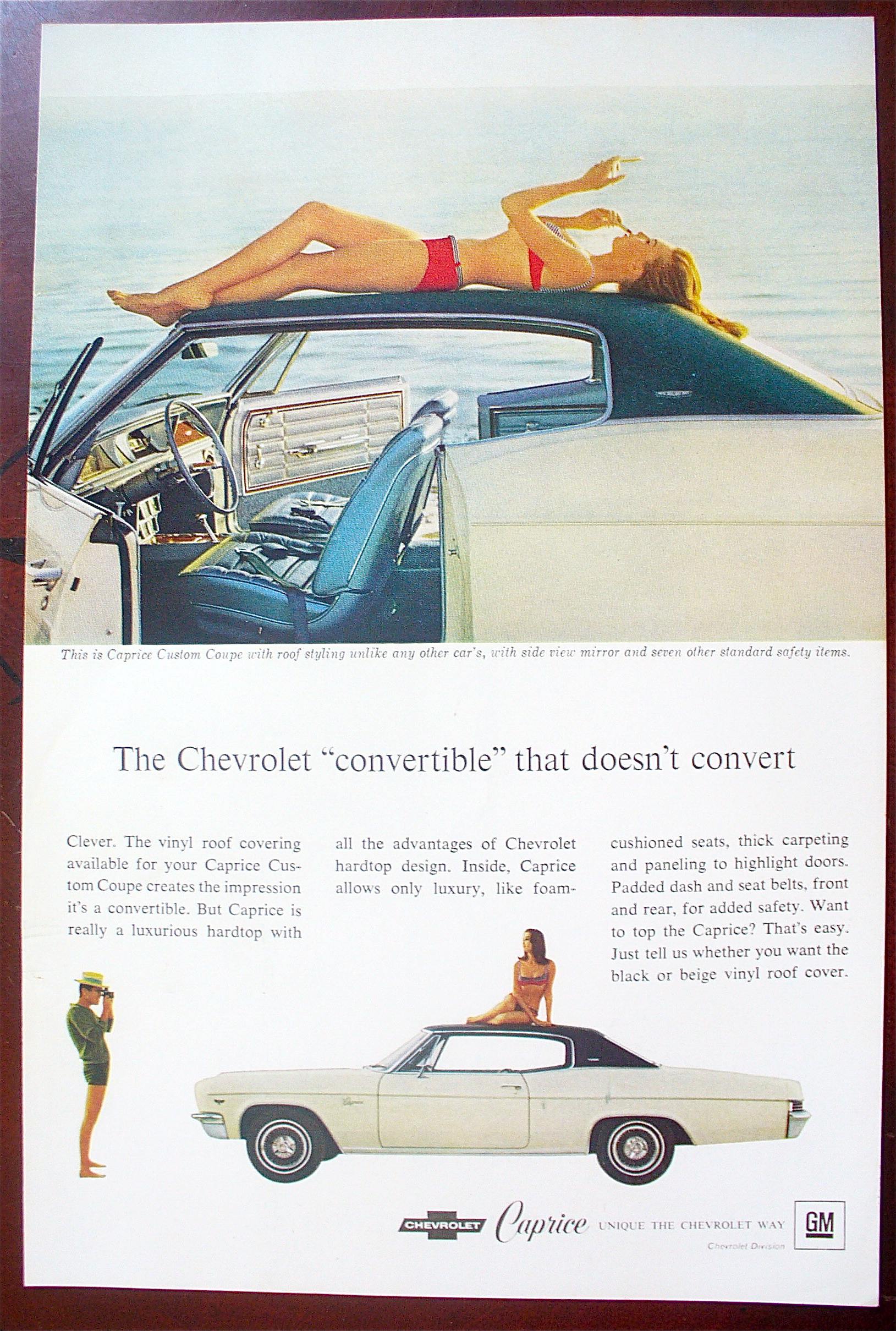 1966 Chevrolet Caprice with Girl Sunbathing on Roof