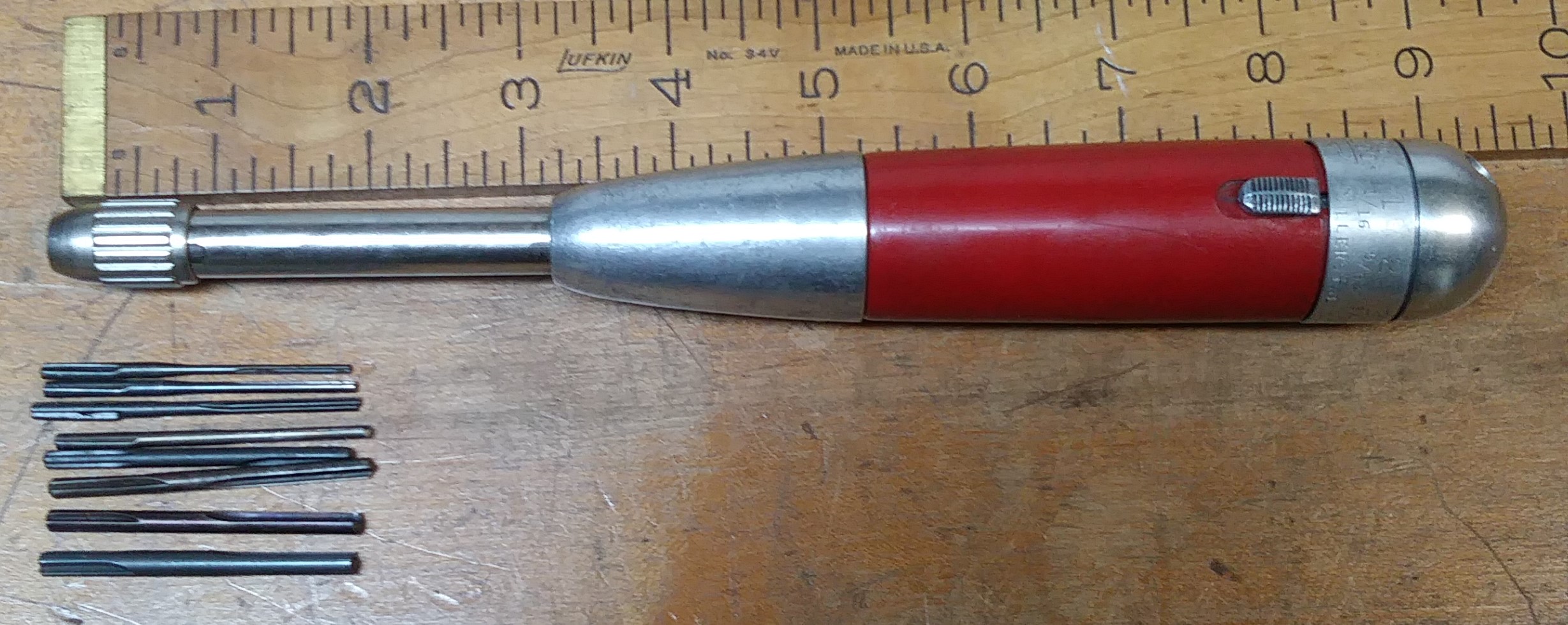 Millers Falls No. 100 Yankee Push Drill w/8 bits