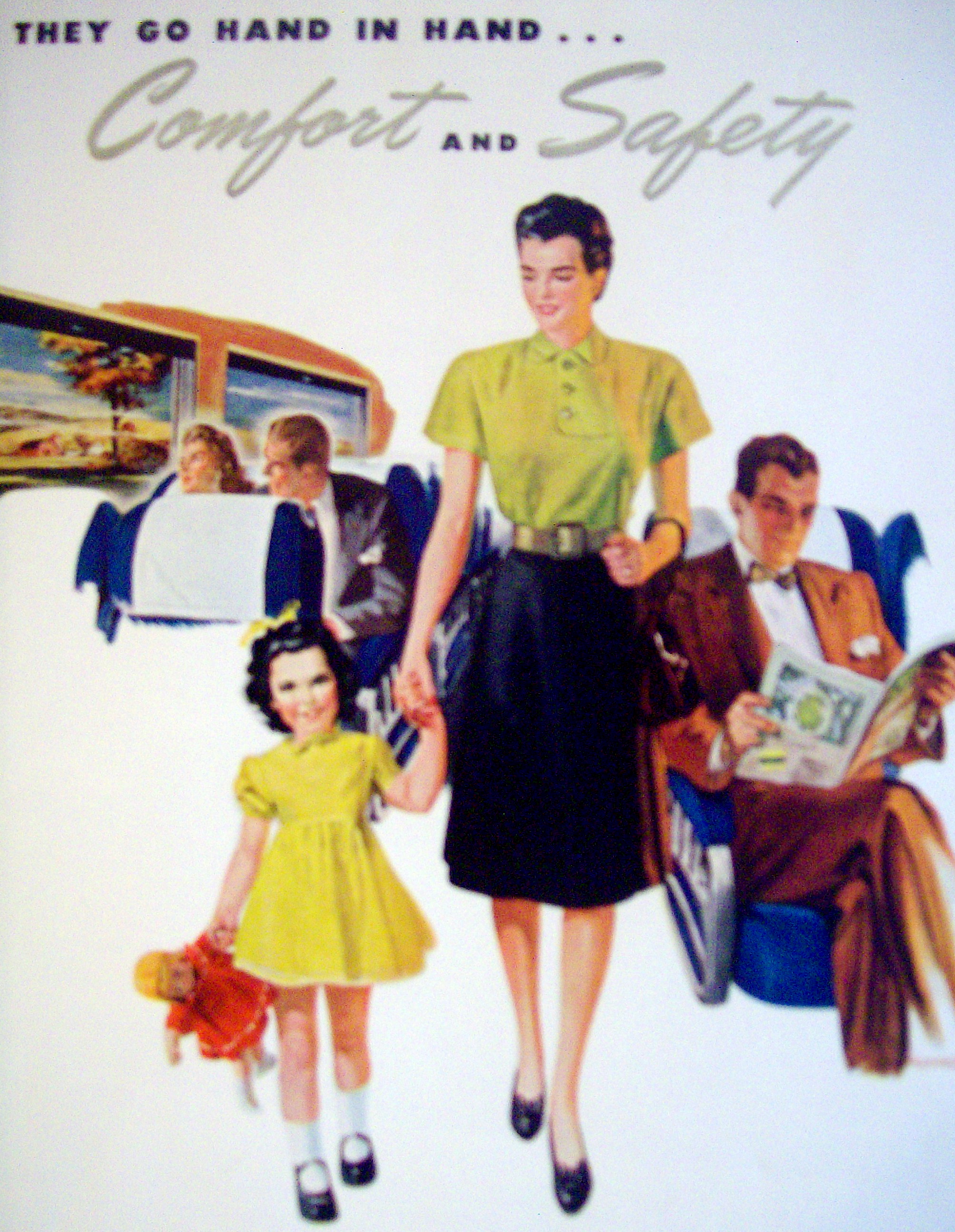 1946 Pennsylvania Railroad With Woman And Girl Walking