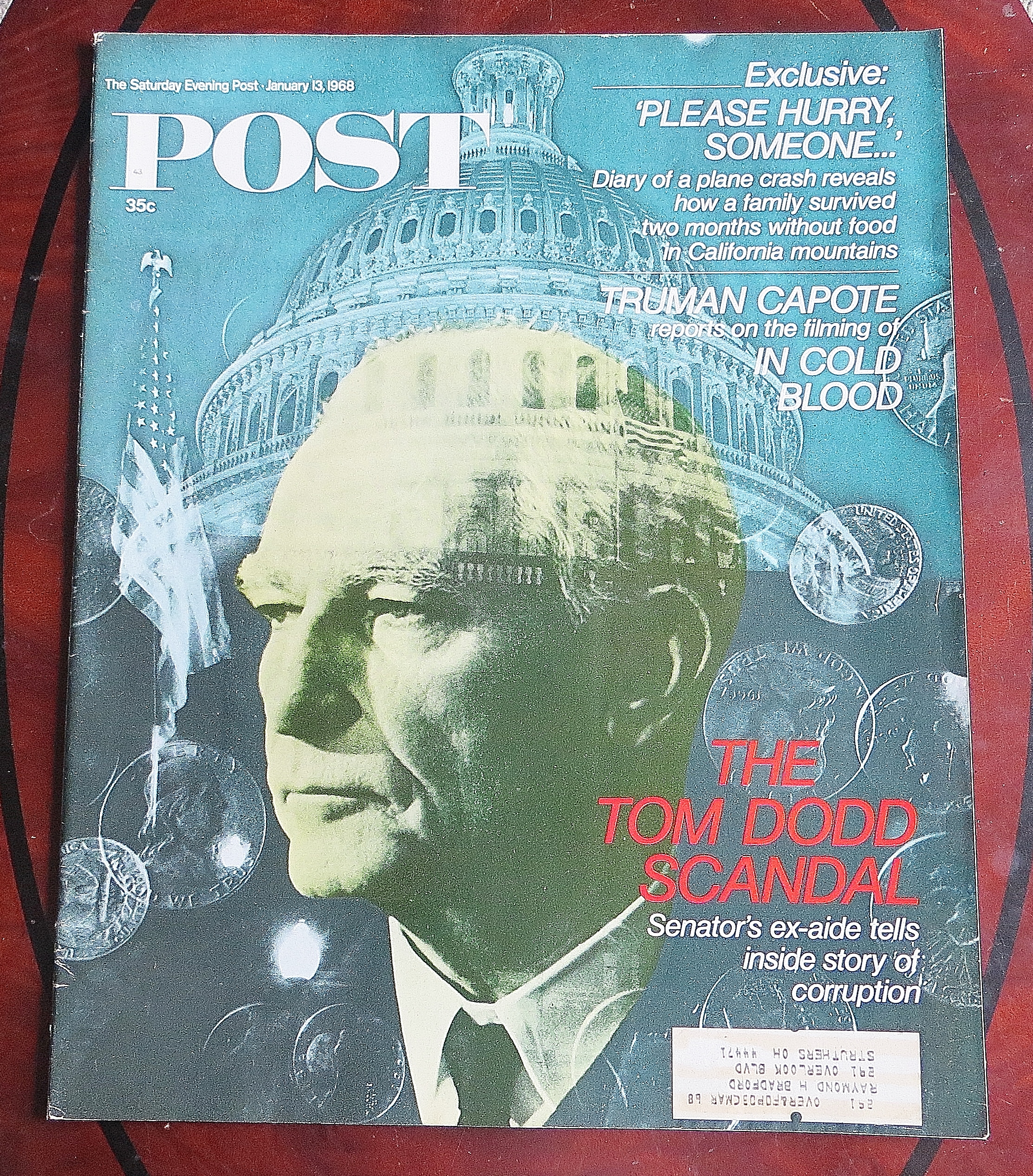 Saturday Evening Post Jan 13, 1968 Tom Dodd