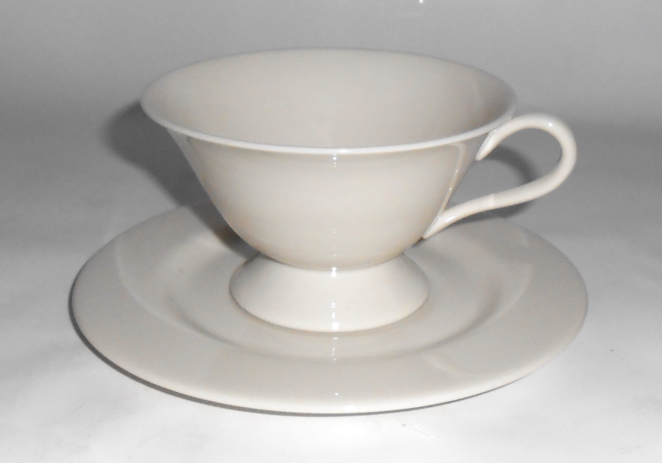 Franciscan China Encino Breakfast White Cup/Saucer Set!