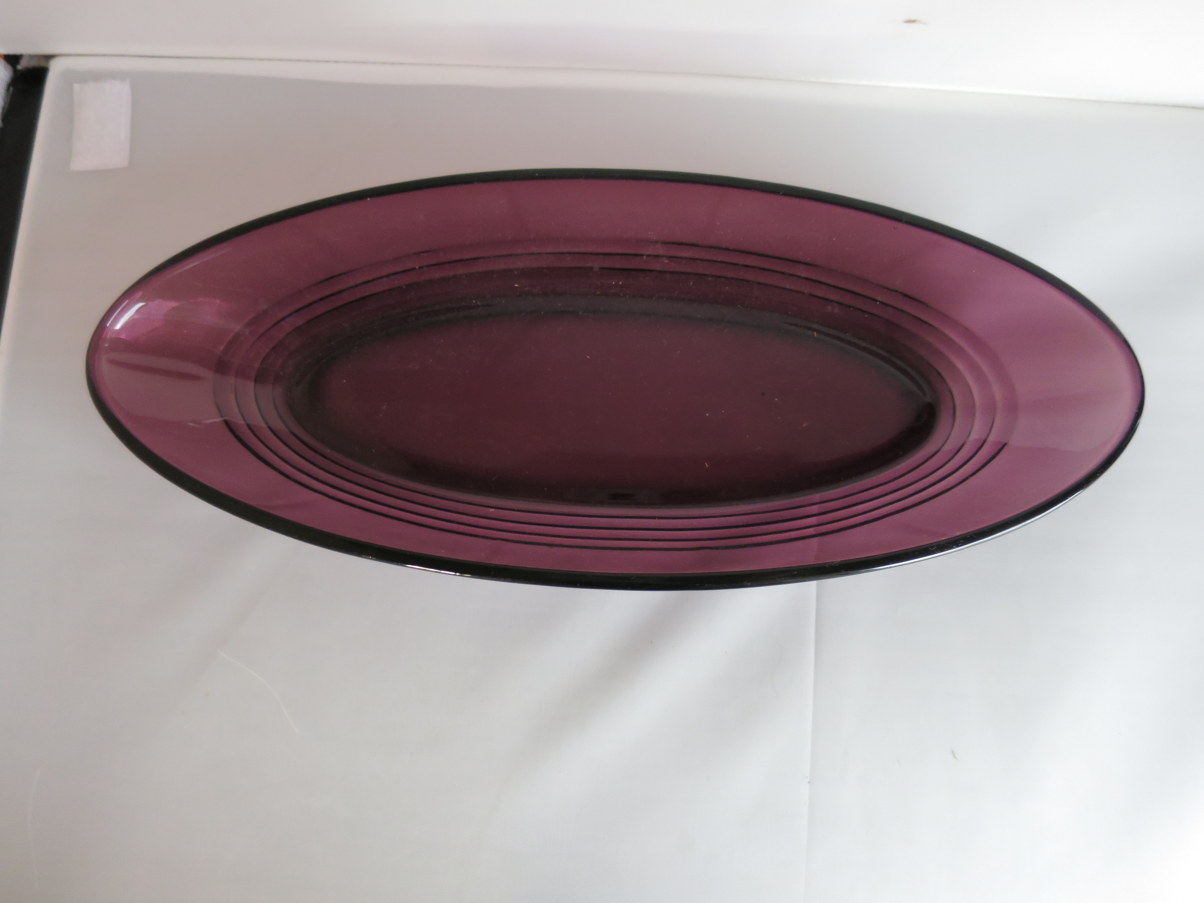 Purple Amethyst Glass Oval Dish Hazel Atlas Moderntone match