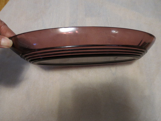 Purple Amethyst Glass Oval Dish Hazel Atlas Moderntone match